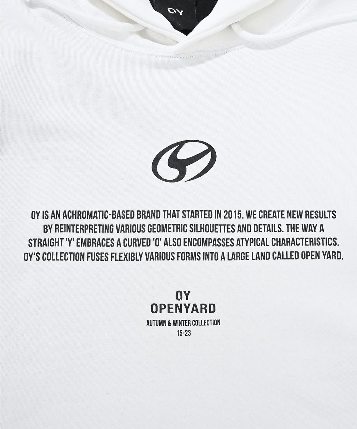 오픈야드(오와이)(OPENYARD(OY)) L.S HOODIE-WHITE/BLACK