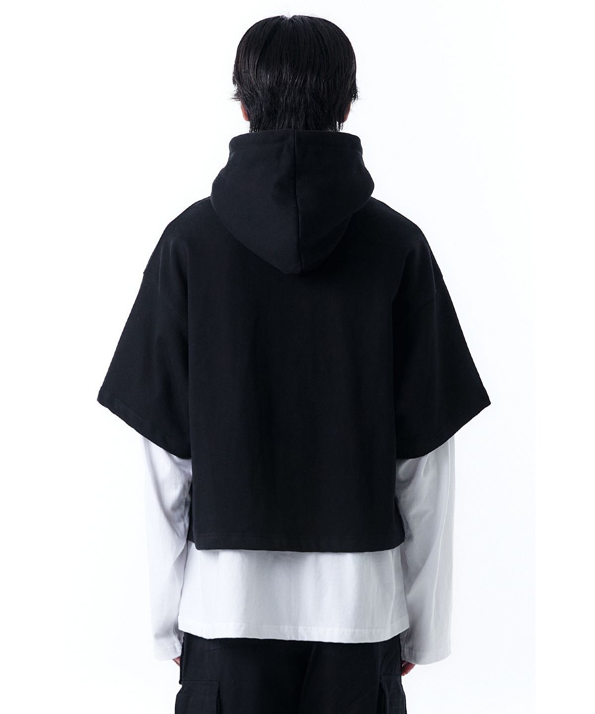 오픈야드(오와이)(OPENYARD(OY)) L.S HOODIE-BLACK/WHITE
