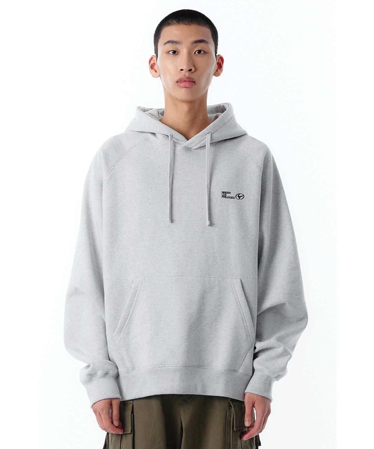 오픈야드(오와이)(OPENYARD(OY)) W.L BACK ZIPPER RAGLAN HOODIE-GREY