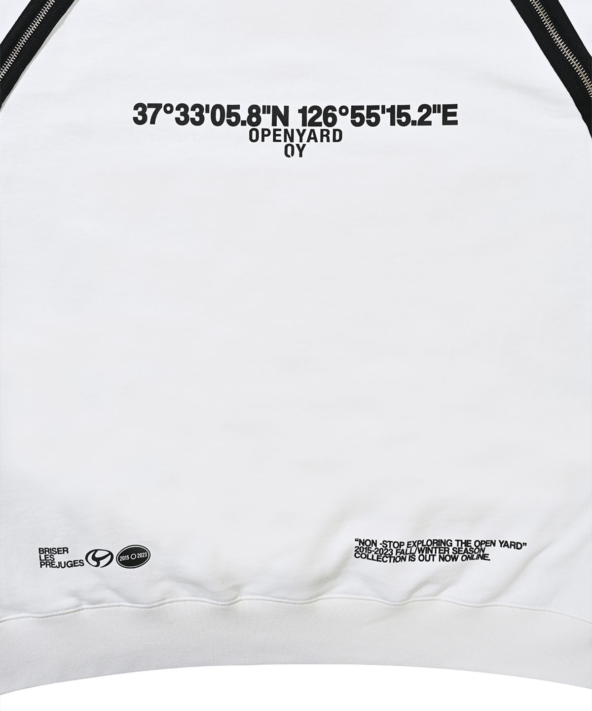 오픈야드(오와이)(OPENYARD(OY)) W.L BACK ZIPPER RAGLAN HOODIE-WHITE