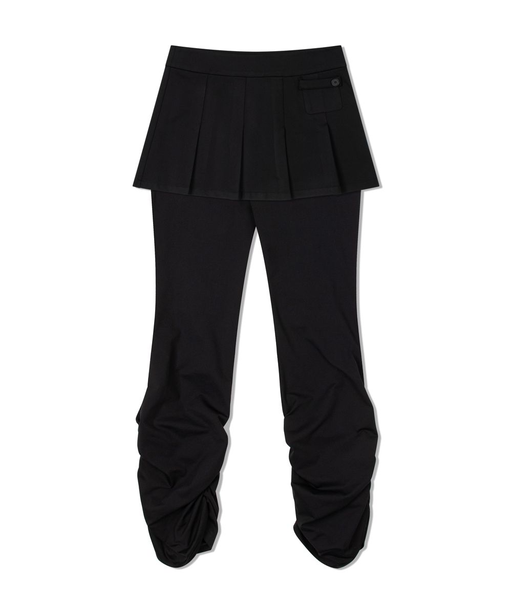 MUSINSA | MISEKI SEOUL Skirt shirring pants SET BLACK