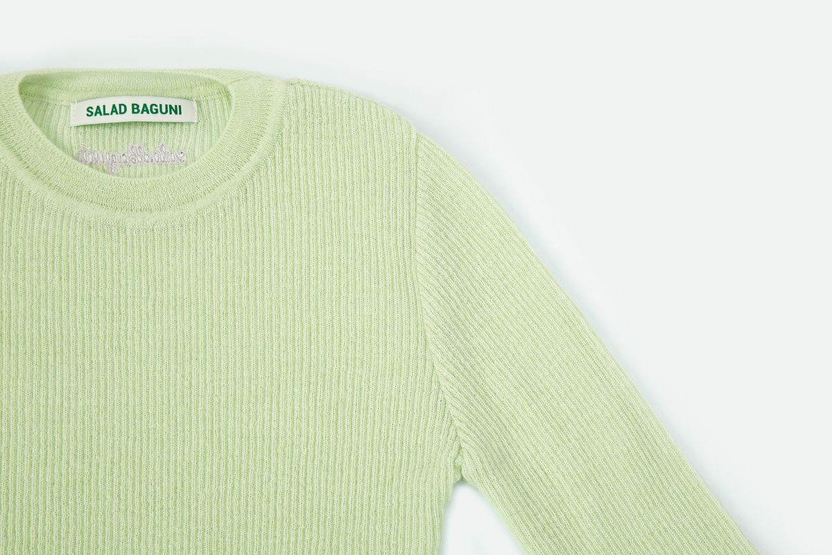 샐러드바구니(SALAD BAGUNI) Mohair Ribbed Round Pullover_mint