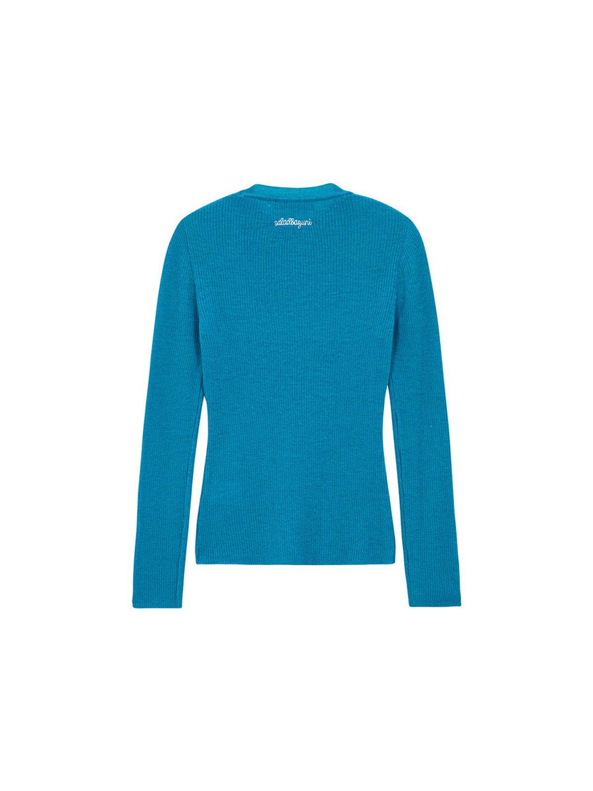 샐러드바구니(SALAD BAGUNI) Mohair Ribbed Round Pullover_blue