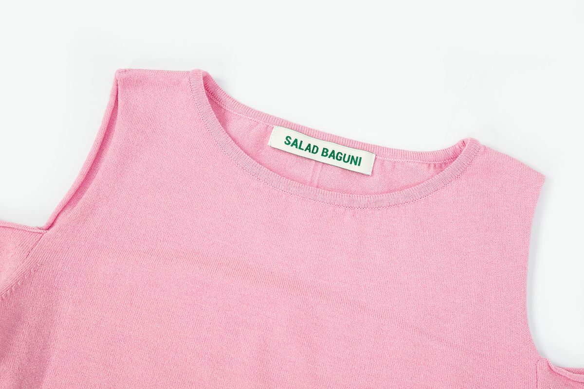 샐러드바구니(SALAD BAGUNI) Compact Off-Shoulder Pullover_pink