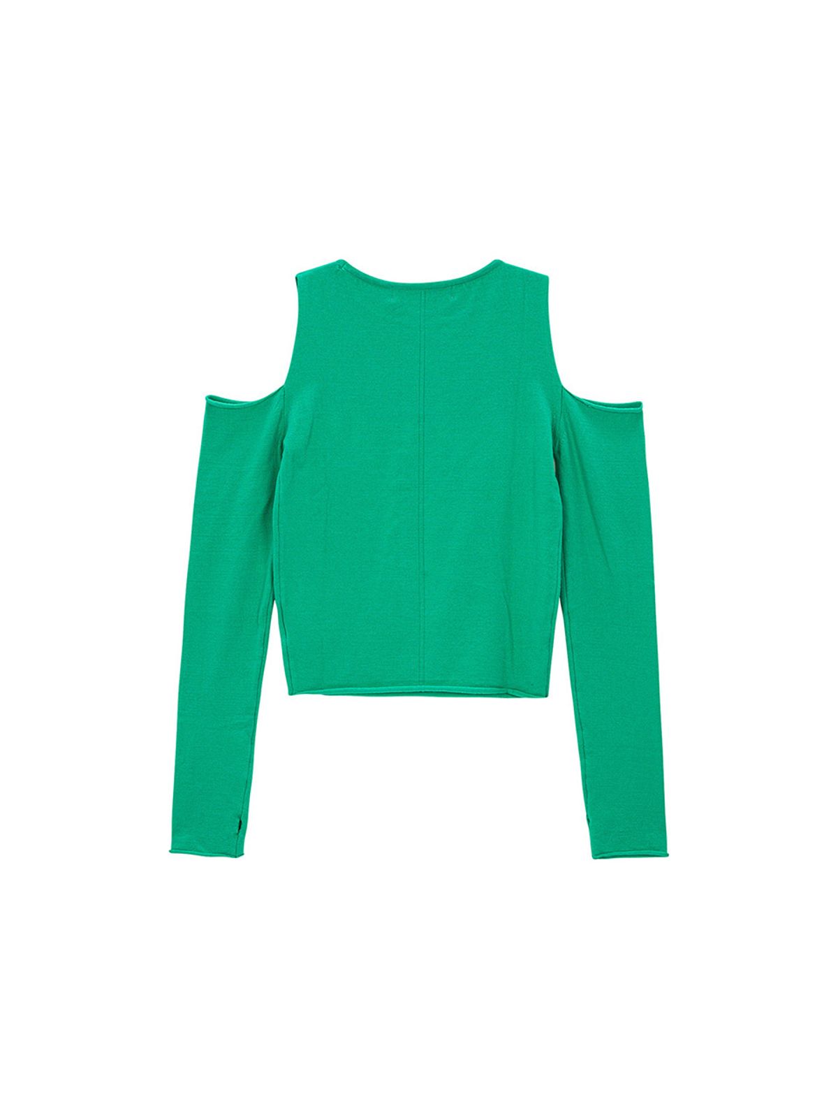 샐러드바구니(SALAD BAGUNI) Compact Off-Shoulder Pullover_green