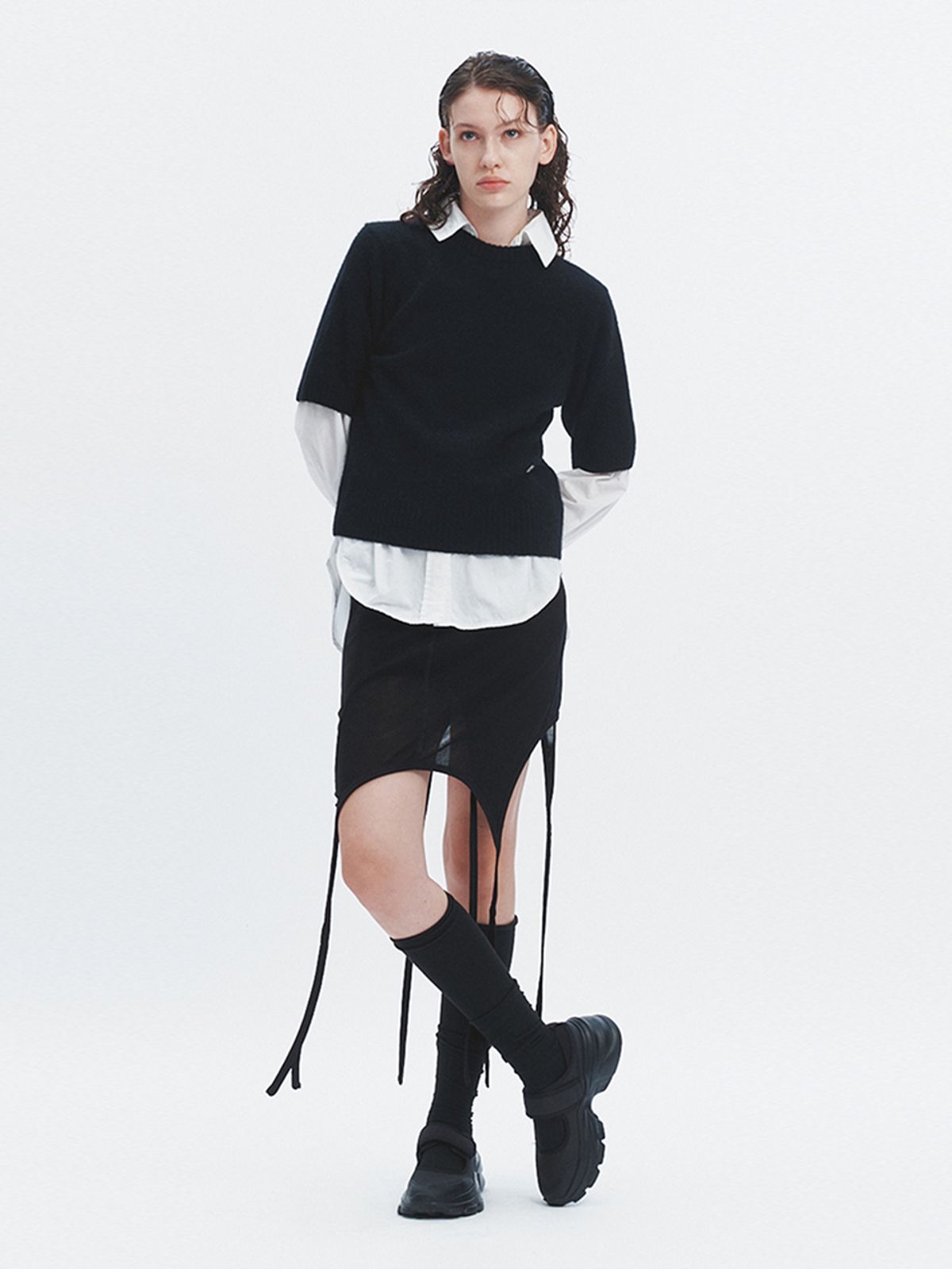 해브레스(HAVELESS) SOFY ALPACA ROUND KNIT TOP BLACK