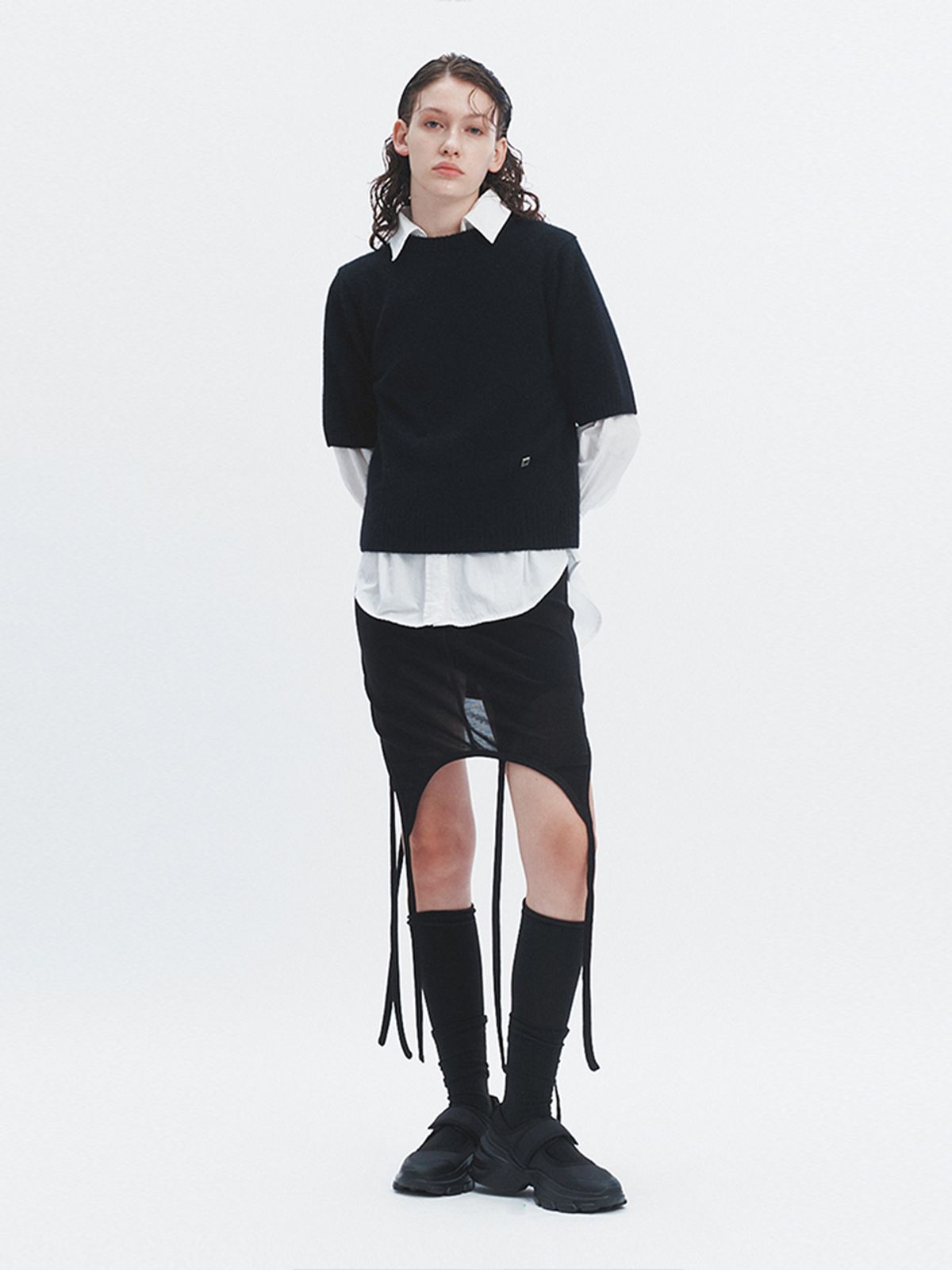 해브레스(HAVELESS) SOFY ALPACA ROUND KNIT TOP BLACK