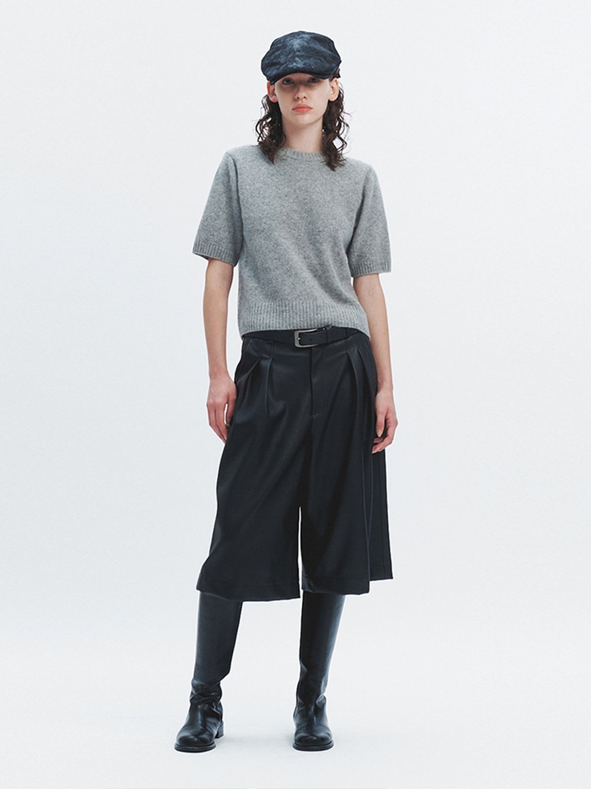 해브레스(HAVELESS) SOFY ALPACA ROUND KNIT TOP GREY