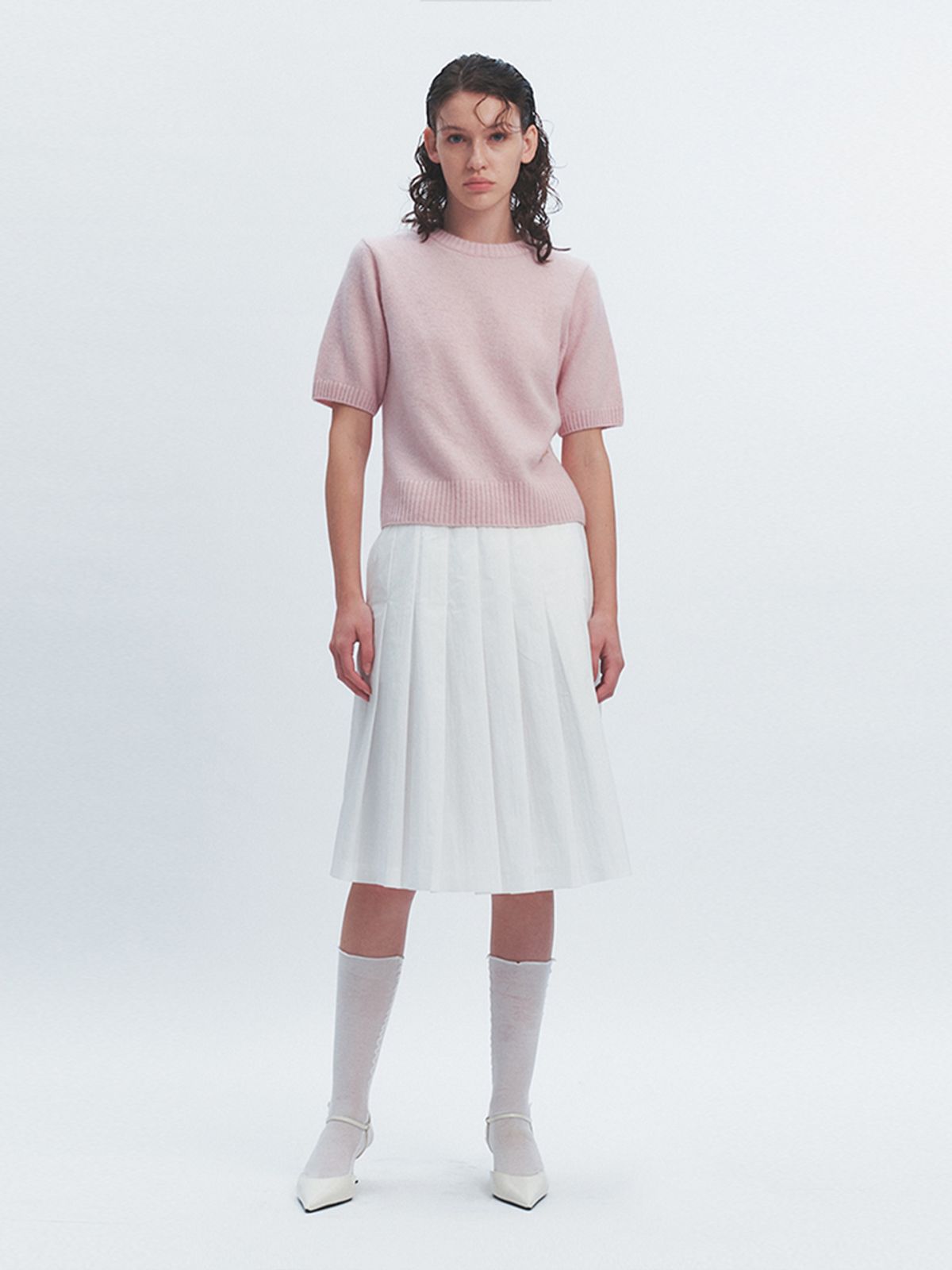 해브레스(HAVELESS) SOFY ALPACA ROUND KNIT TOP PINK