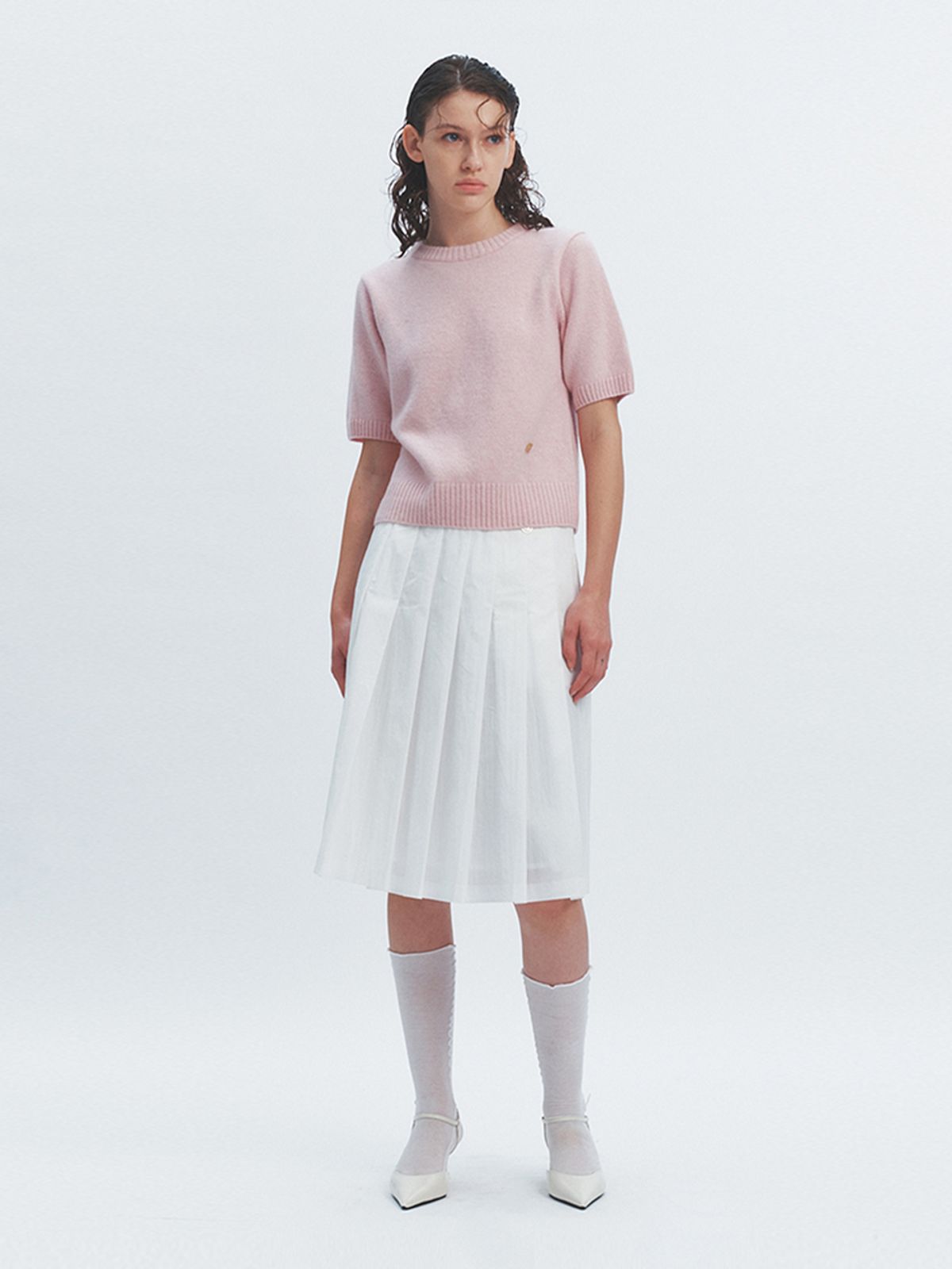 해브레스(HAVELESS) SOFY ALPACA ROUND KNIT TOP PINK