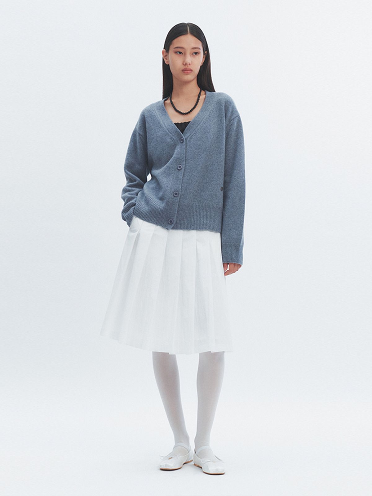 해브레스(HAVELESS) BANETT CASHMERE BLEND CARDIGAN GREY