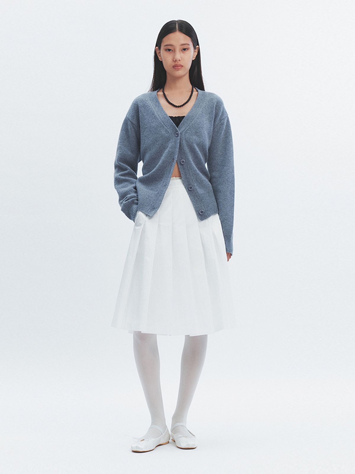 해브레스(HAVELESS) BANETT CASHMERE BLEND CARDIGAN GREY