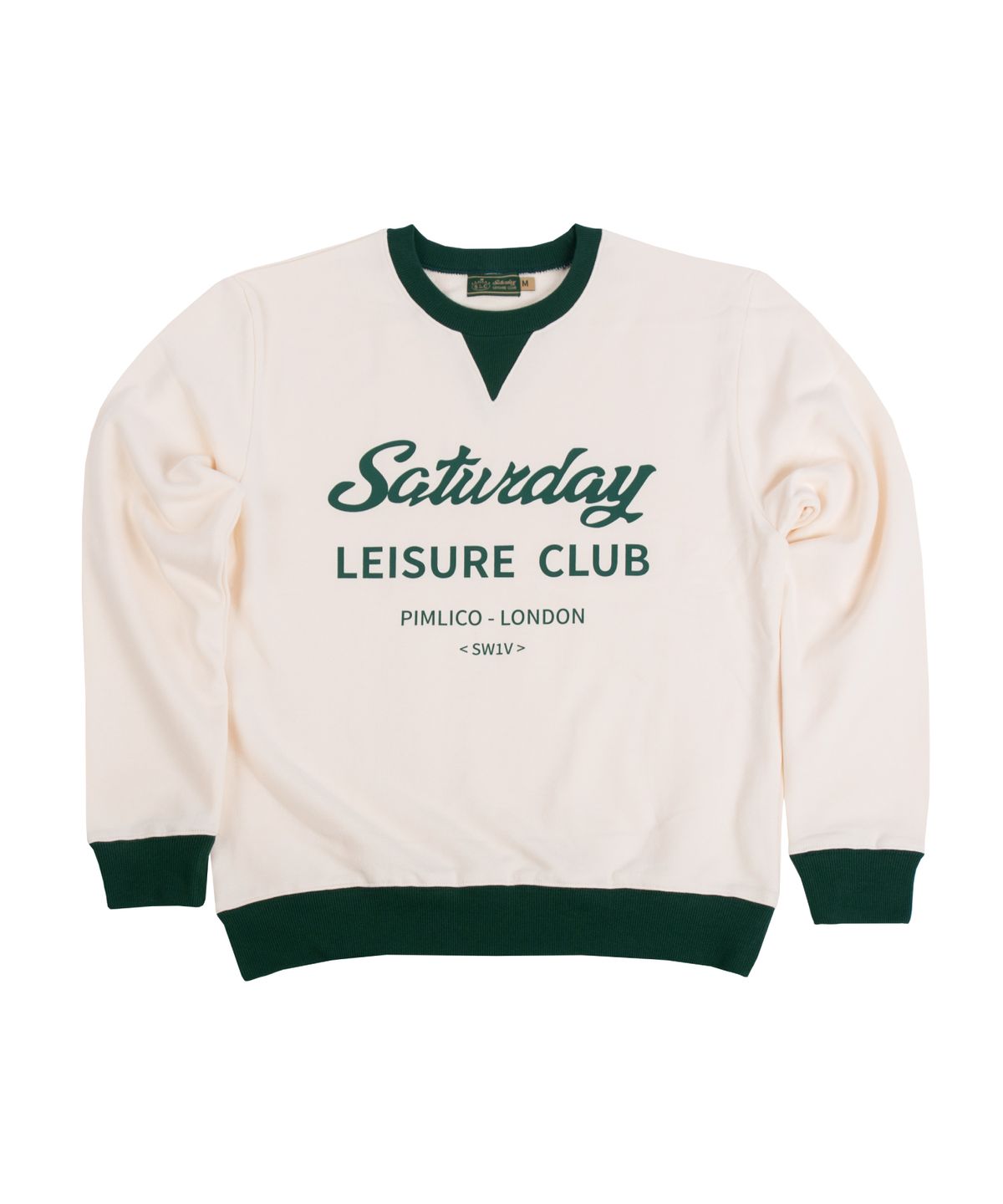세러데이 레저 클럽(SATURDAY LEISURE CLUB) Saturday Leisure Club Logo Leisure Sweatshirt(Unisex) - Ivory & Green