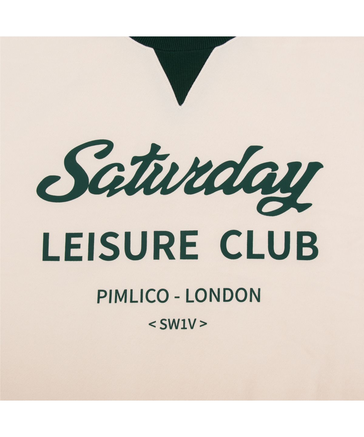 세러데이 레저 클럽(SATURDAY LEISURE CLUB) Saturday Leisure Club Logo Leisure Sweatshirt(Unisex) - Ivory & Green