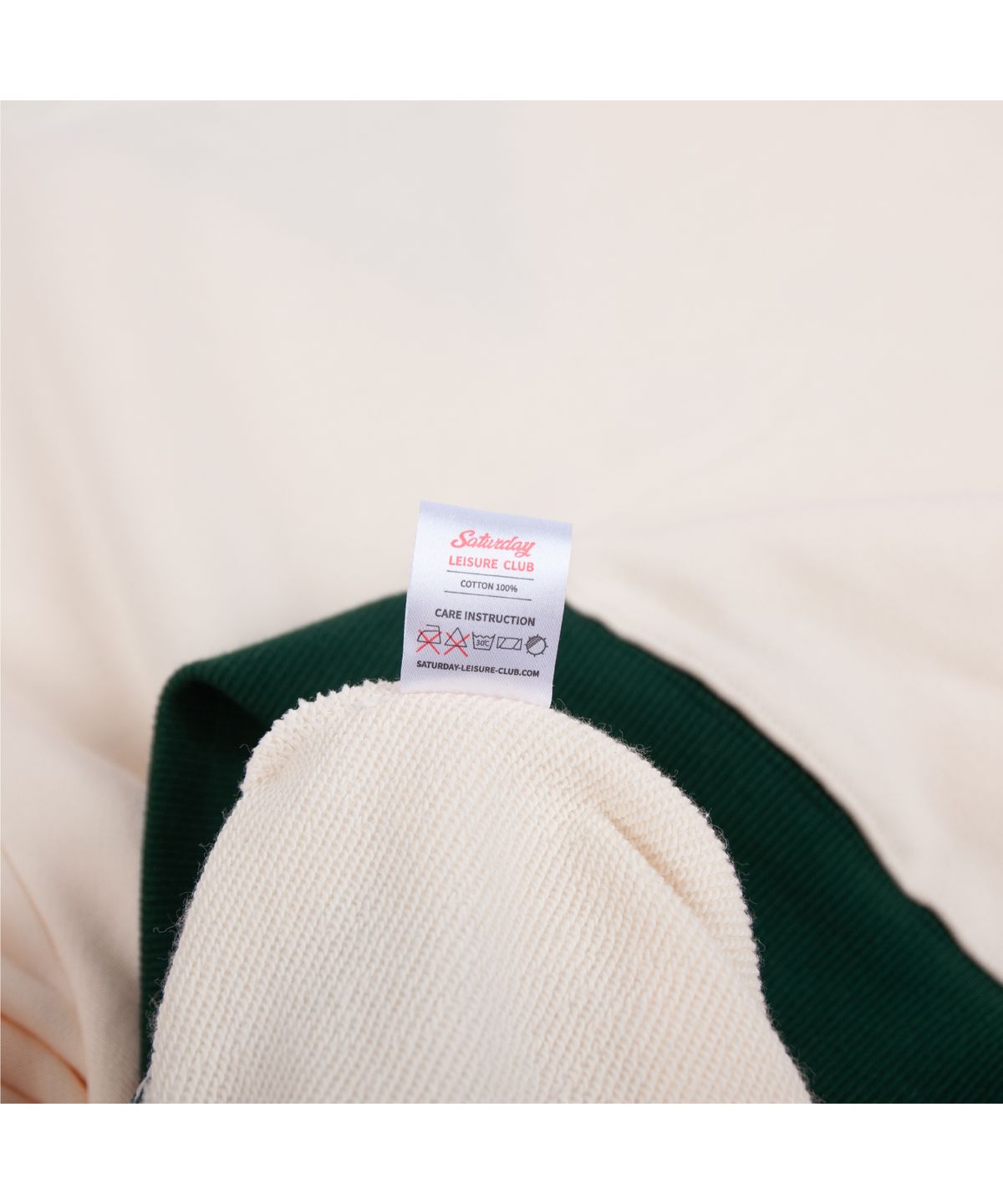 세러데이 레저 클럽(SATURDAY LEISURE CLUB) Saturday Leisure Club Logo Leisure Sweatshirt(Unisex) - Ivory & Green