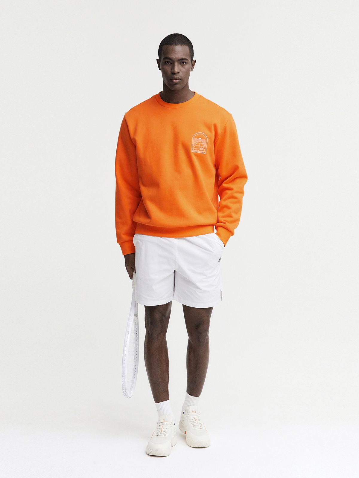 세르지오 타키니(SERGIO TACCHINI) M MC 아트웍 기모 맨투맨 (Orange)