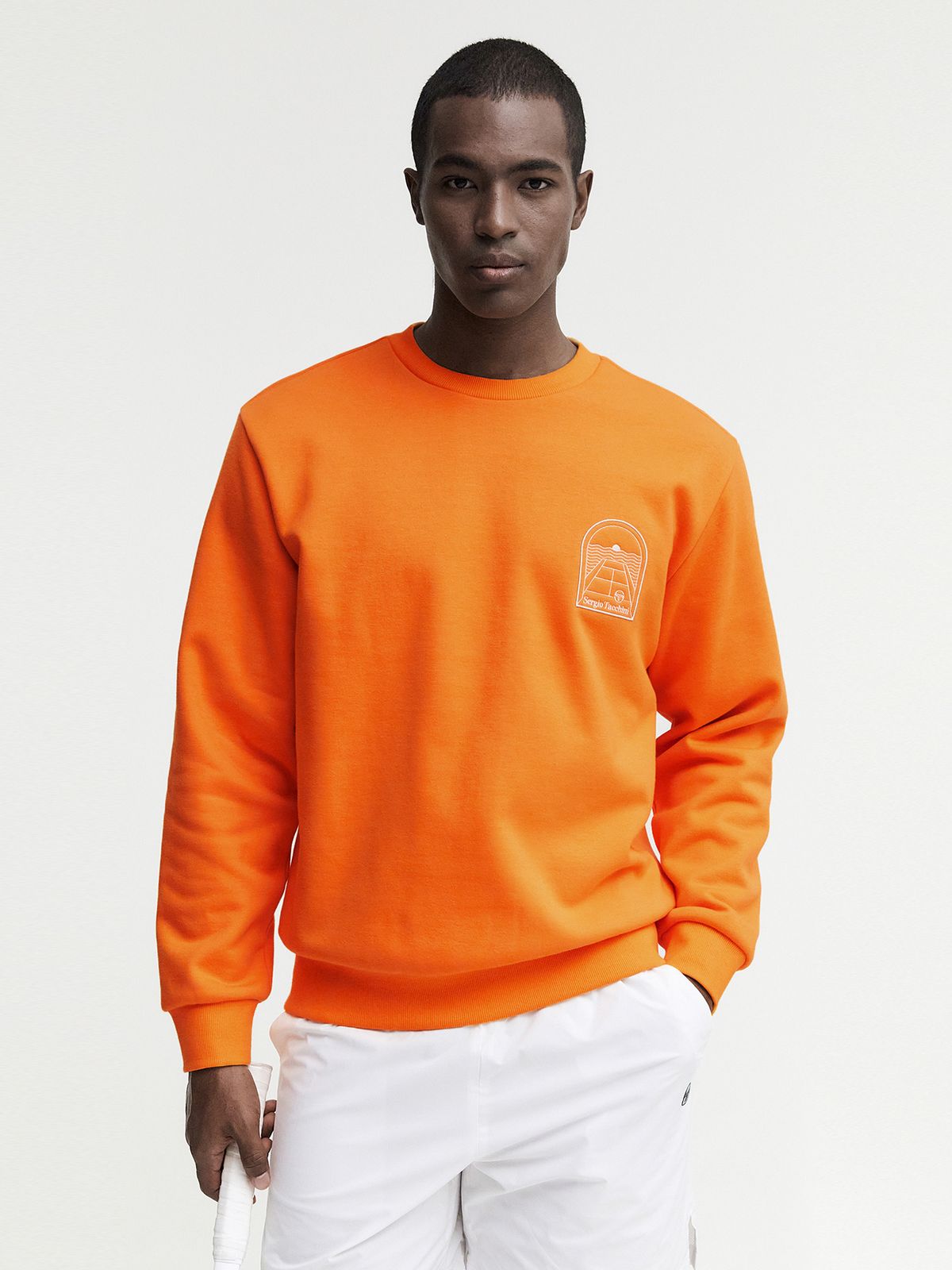 세르지오 타키니(SERGIO TACCHINI) M MC 아트웍 기모 맨투맨 (Orange)