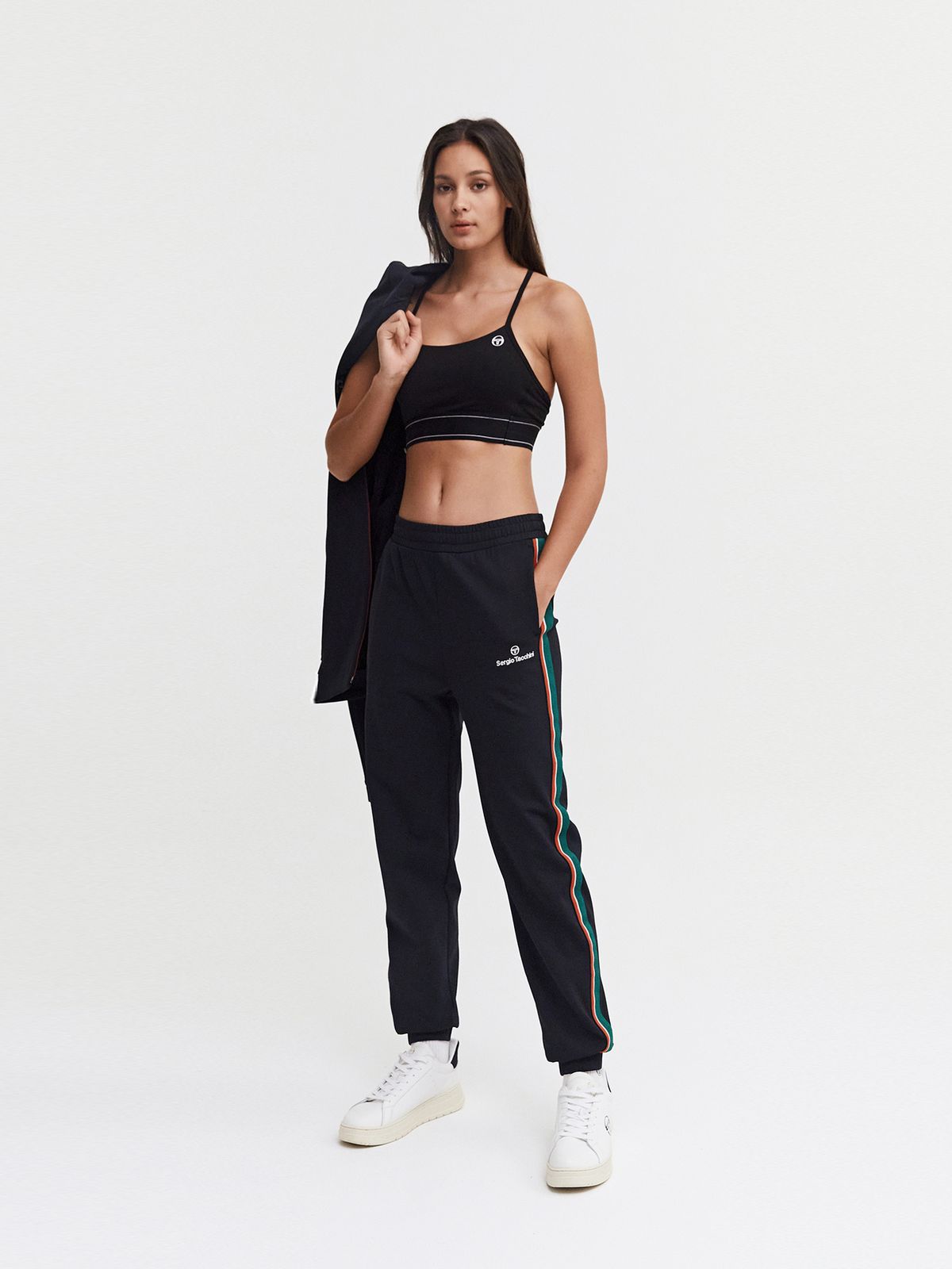 세르지오 타키니(SERGIO TACCHINI) W 플래그 트레이닝 팬츠 (Black)