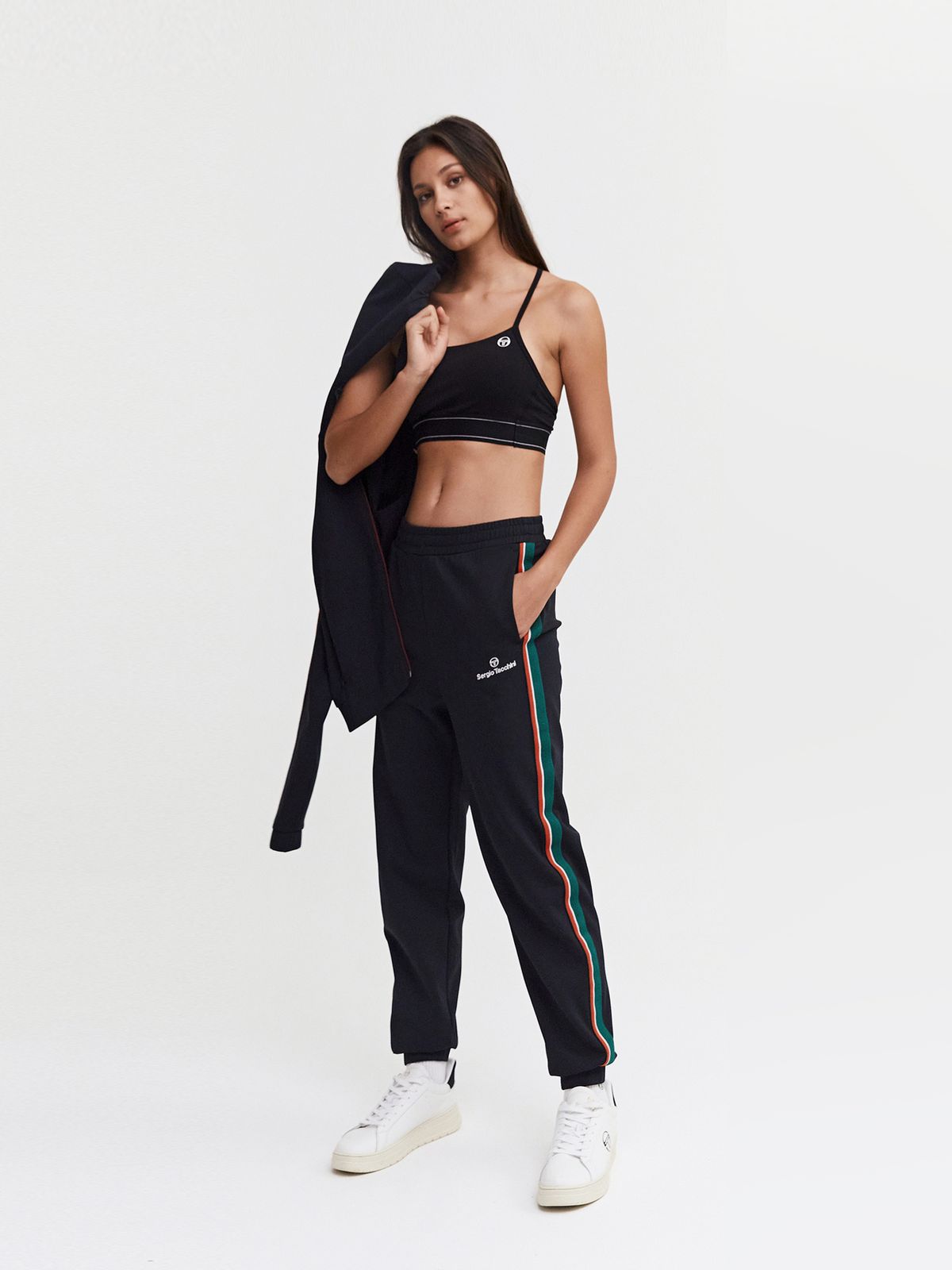 세르지오 타키니(SERGIO TACCHINI) W 플래그 트레이닝 팬츠 (Black)