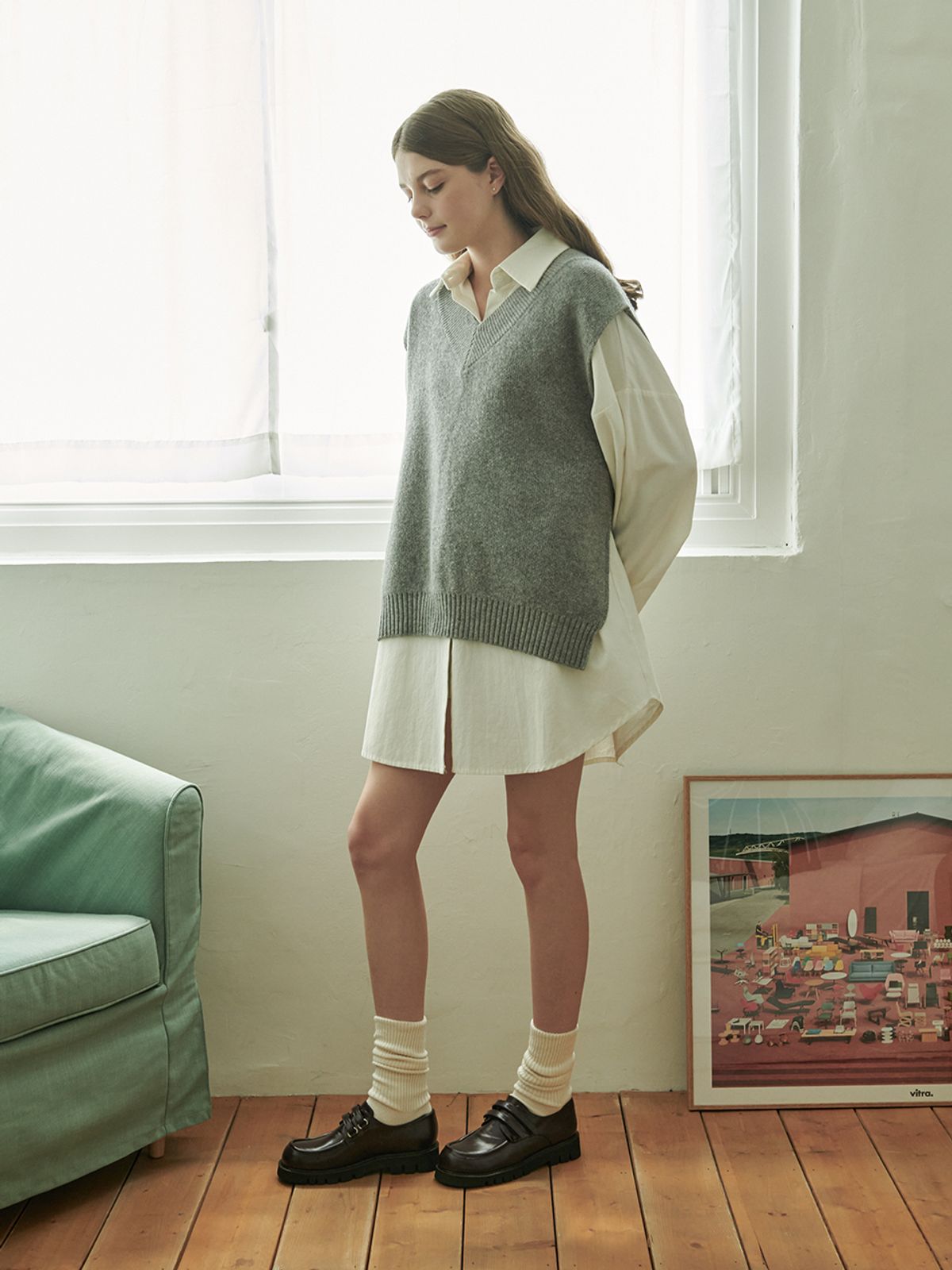 인더스타(INTHESTAR) IS_231623 Teddy Two-Strap Loafer (2colors)