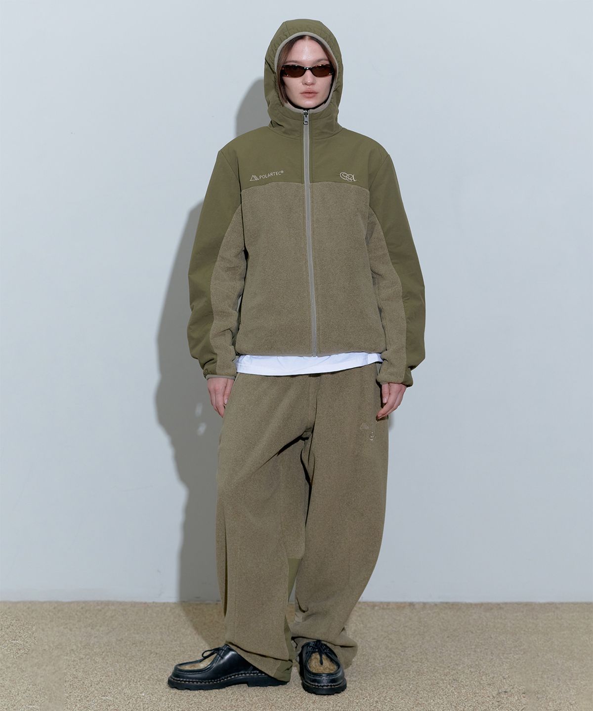 스컬프터(SCULPTOR) POLARTEC® Reversible Zip-Up Hoodie Melange Brown