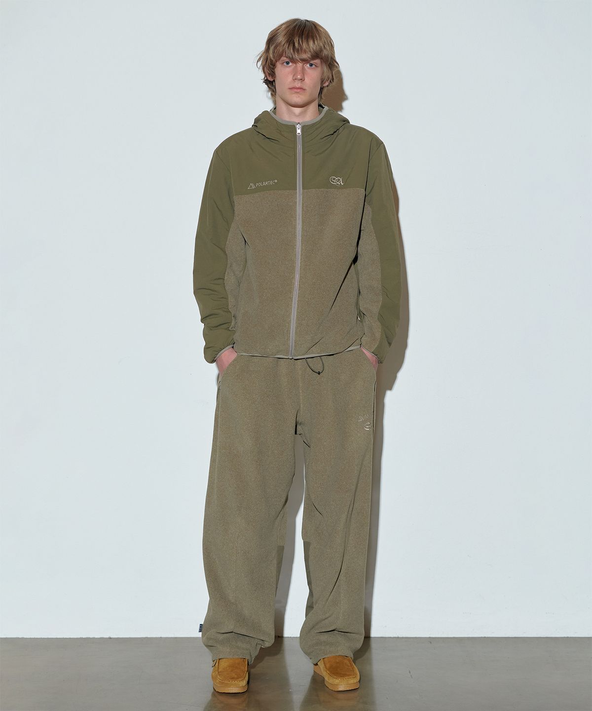 스컬프터(SCULPTOR) POLARTEC® Reversible Zip-Up Hoodie Melange Brown