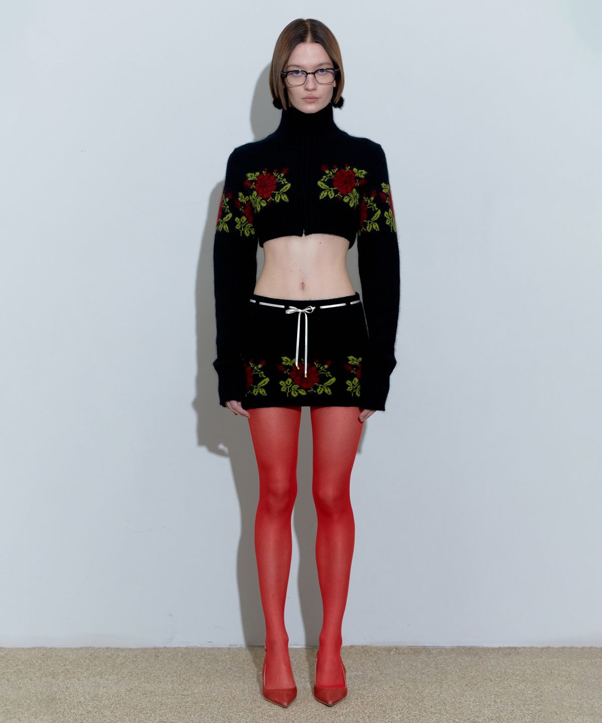 스컬프터(SCULPTOR) Angora Underboob Zip-Up Black