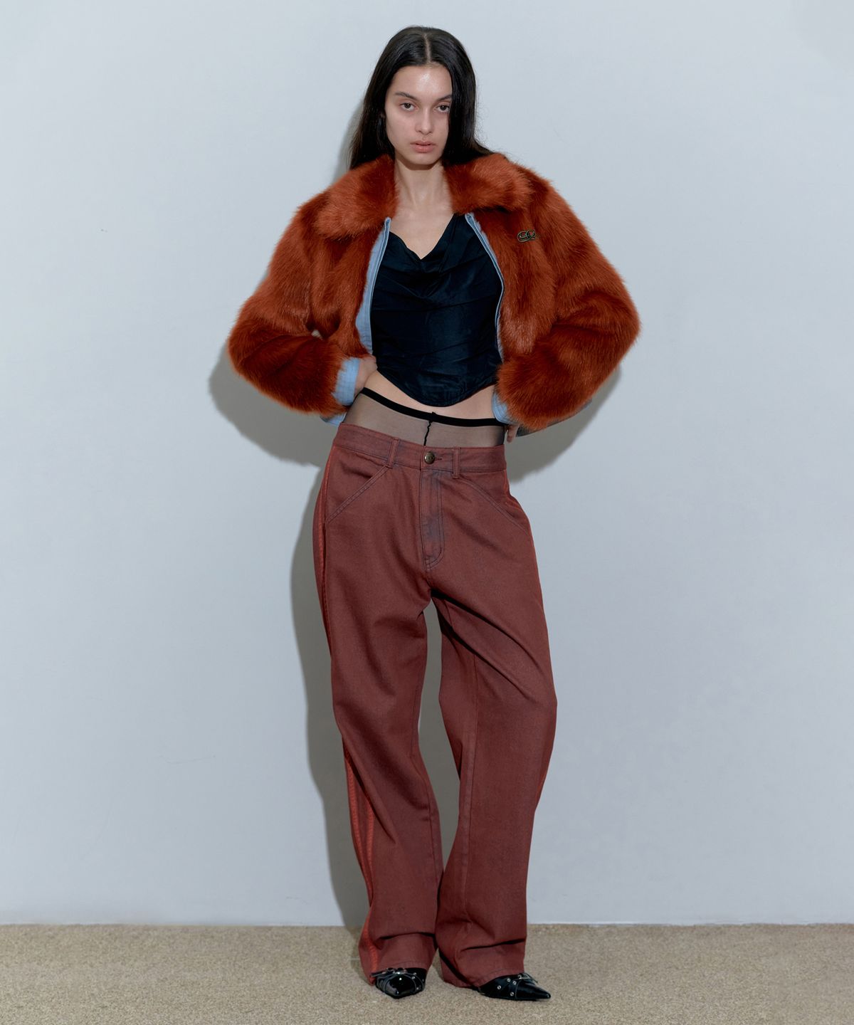 스컬프터(SCULPTOR) Faux Fur Grizzly Jacket Tangerine