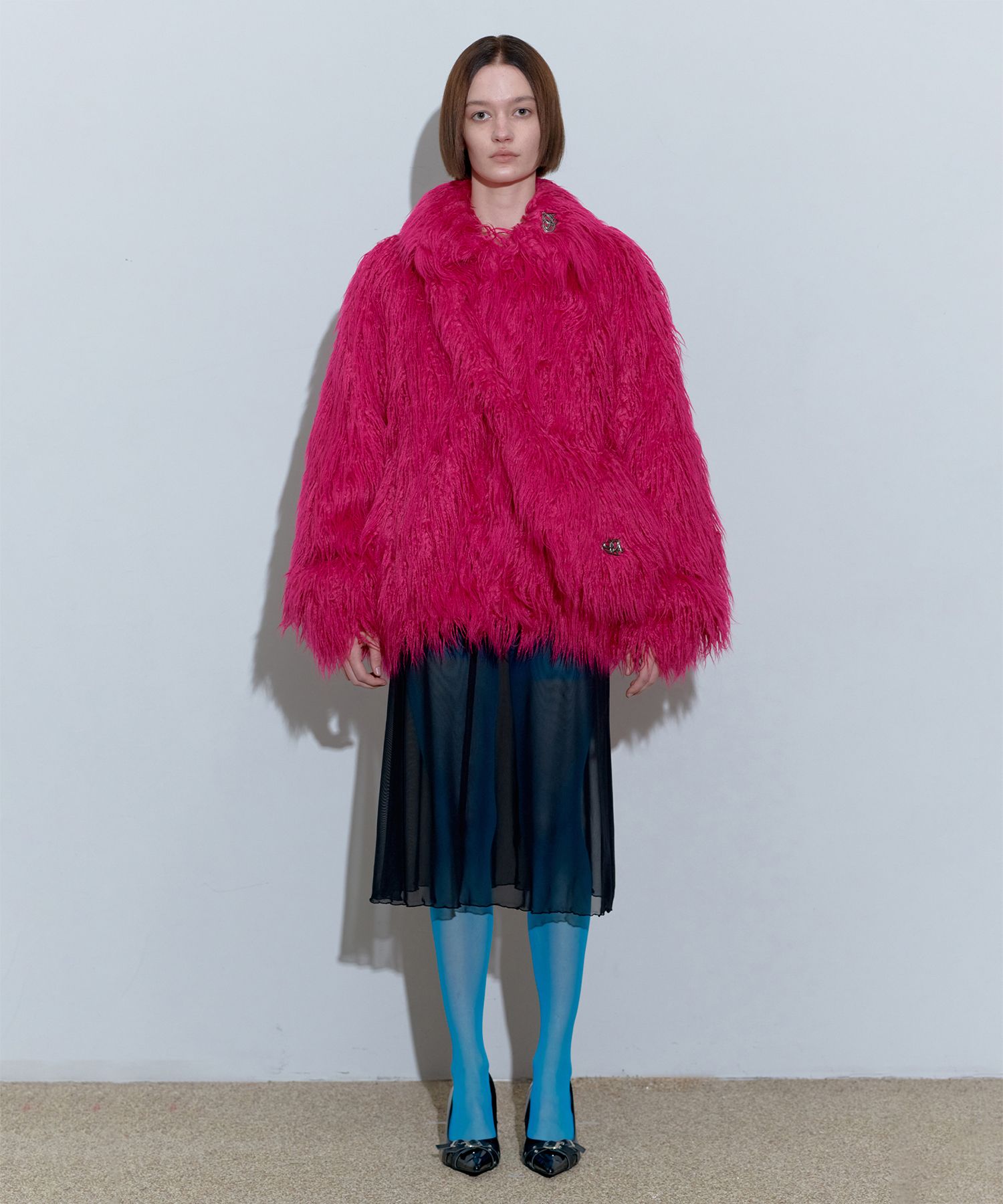 【SCULPTOR】Faux Mongolian Shoulder Bag Fuchsia FINILUO Furry Crossbody Bag Real Curly Mongolian Fur Purse