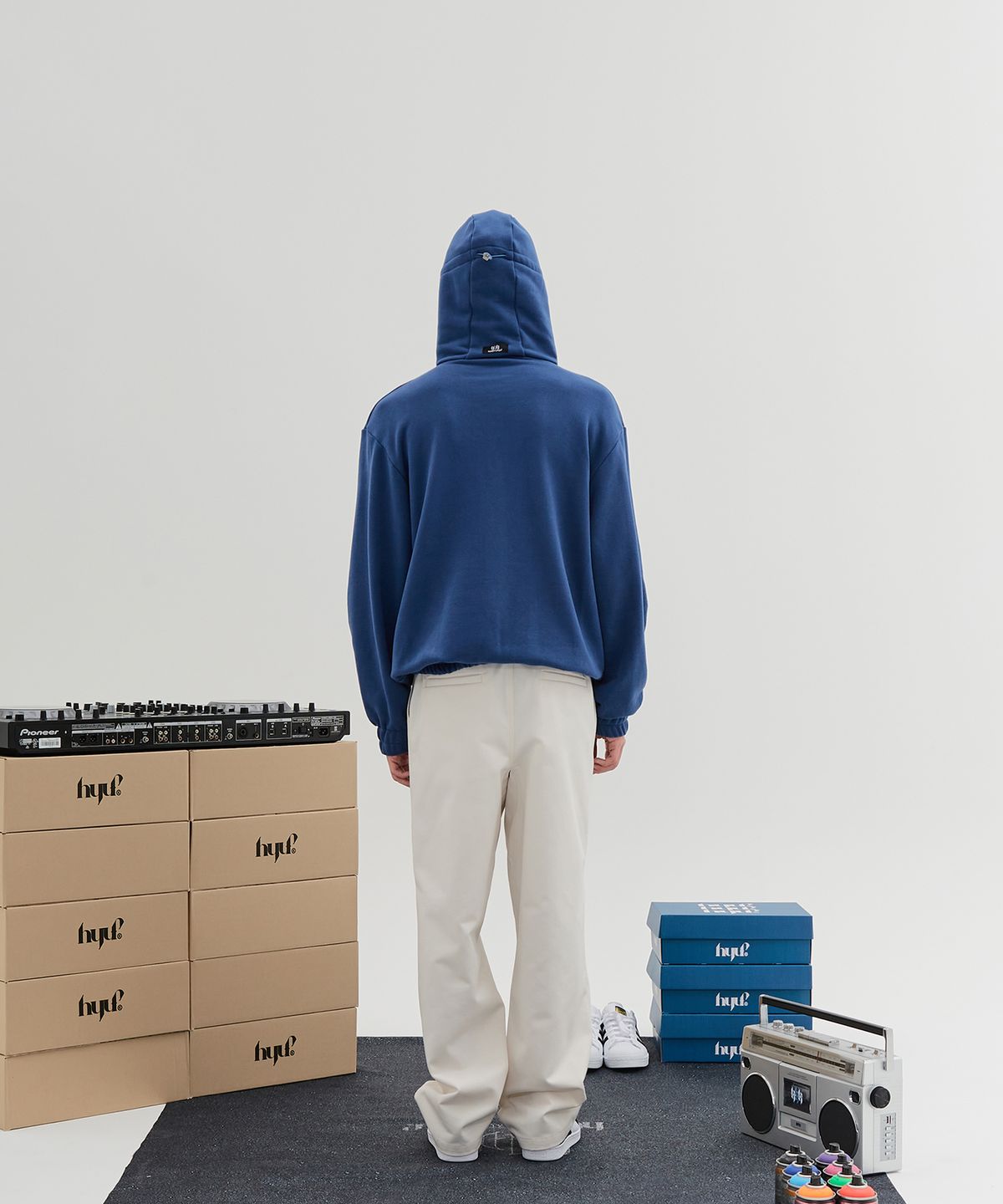 혀프 바이 혀프(HYUP BY HYUF) Ball cap hoodie_Indigo blue - 사이즈 & 후기 | 무신사