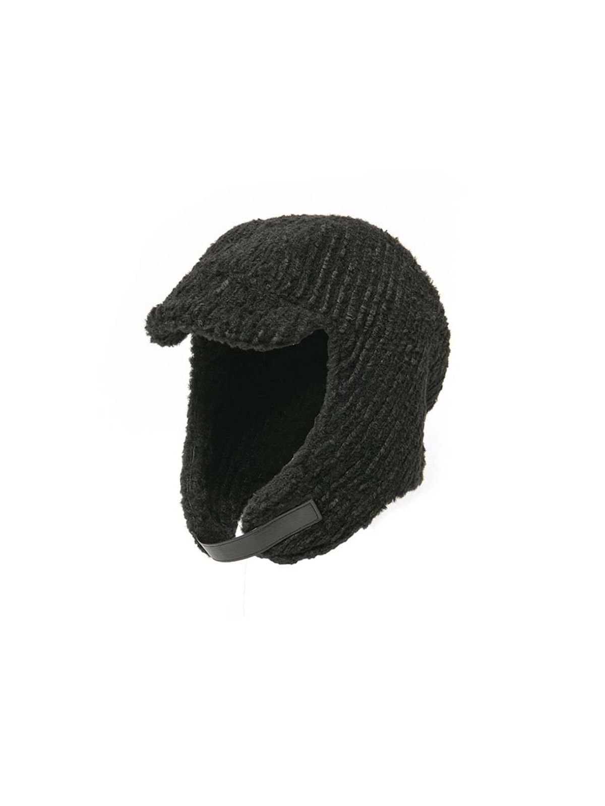 포에지담(POESIEDAME) BRAID EARFLAP HAT IN BLACK