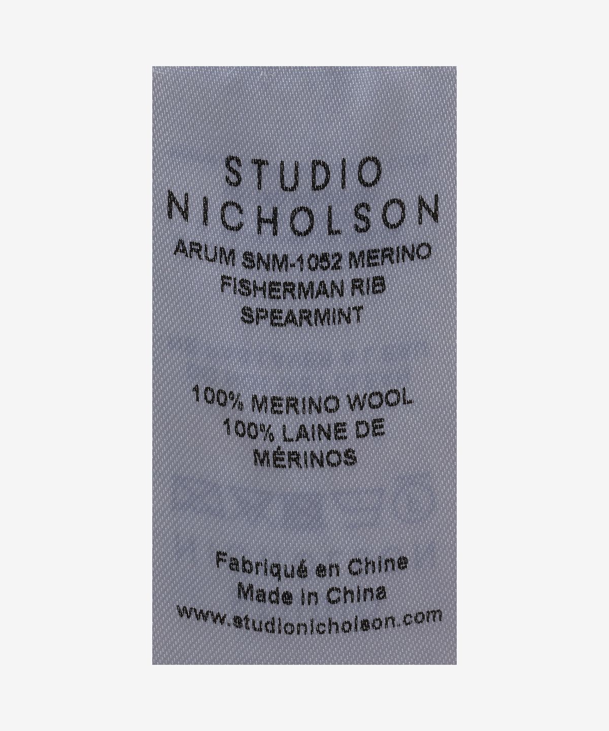 스튜디오니콜슨(STUDIO NICHOLSON) 아룸 울 리브 니트 - 스피어 민트 / ARUMSNMSPEARMINT