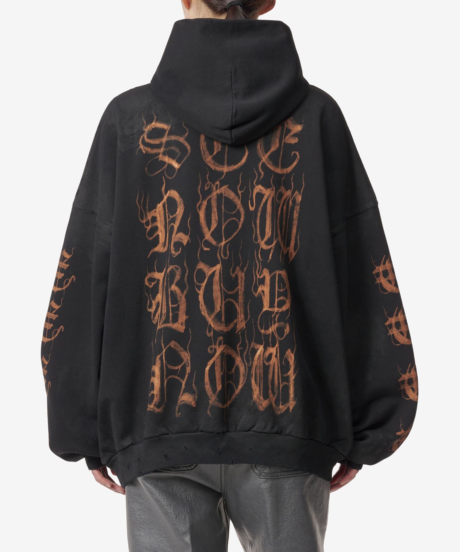 MUSINSA公式 | BALENCIAGA ヘビーメタルロゴフードパーカー - ブラック