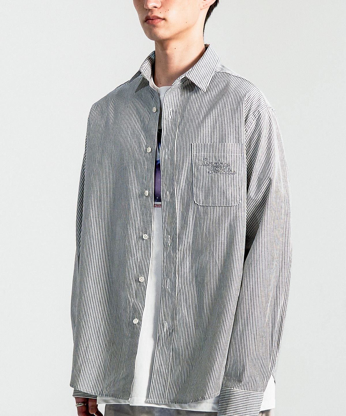 선데이후르츠마켓(SUNDAY FRUIT MARKET) SUNDAY STRIPE SHIRT NAVY