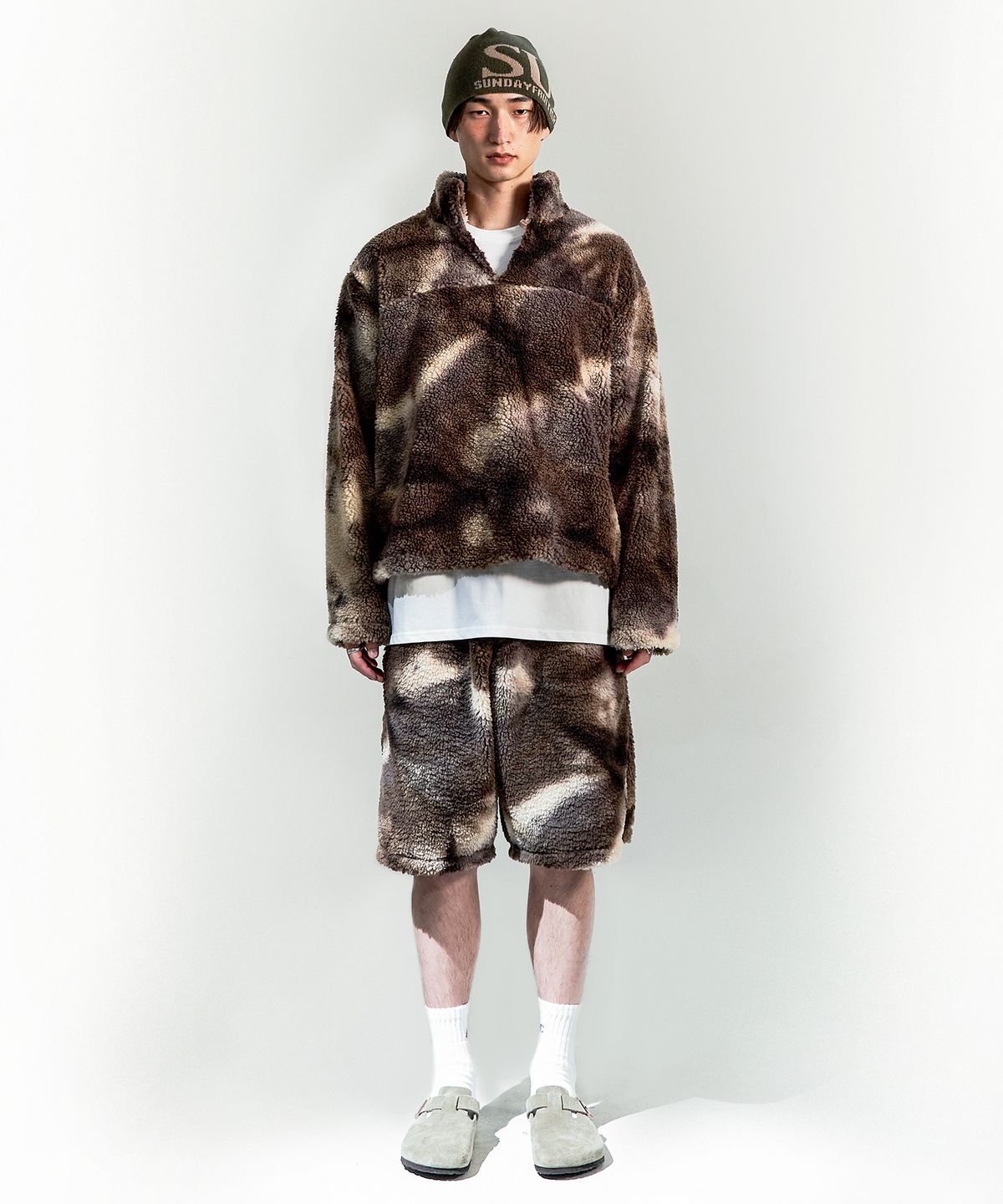 선데이후르츠마켓(SUNDAY FRUIT MARKET) SHERPA PULLOVER BROWN
