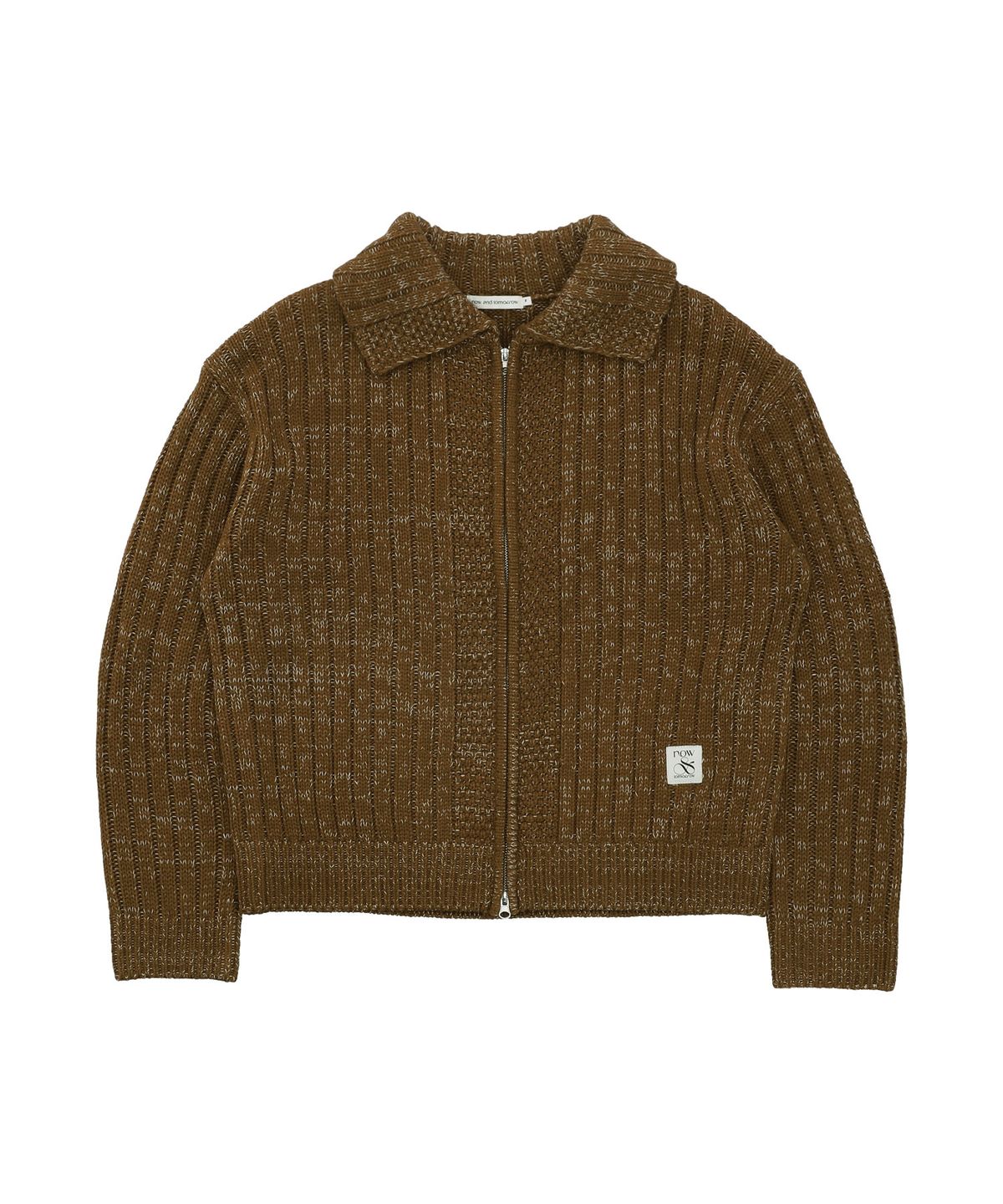 나우앤투모로우(NOWANDTOMORROW) COLLAR ZIP-UP CARDIGAN [2 COLOR]