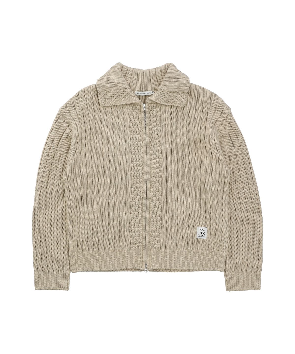 나우앤투모로우(NOWANDTOMORROW) COLLAR ZIP-UP CARDIGAN [2 COLOR]