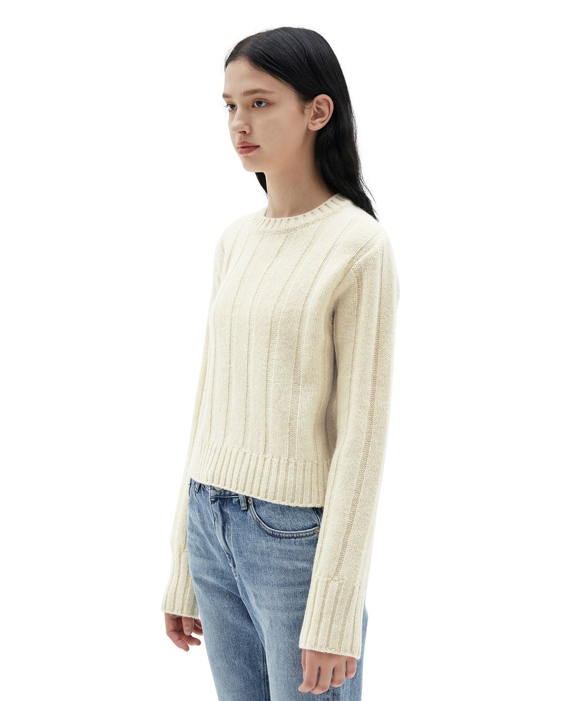 브라운야드(BROWNYARD) 22fw W 크루넥 스웨터, 레몬