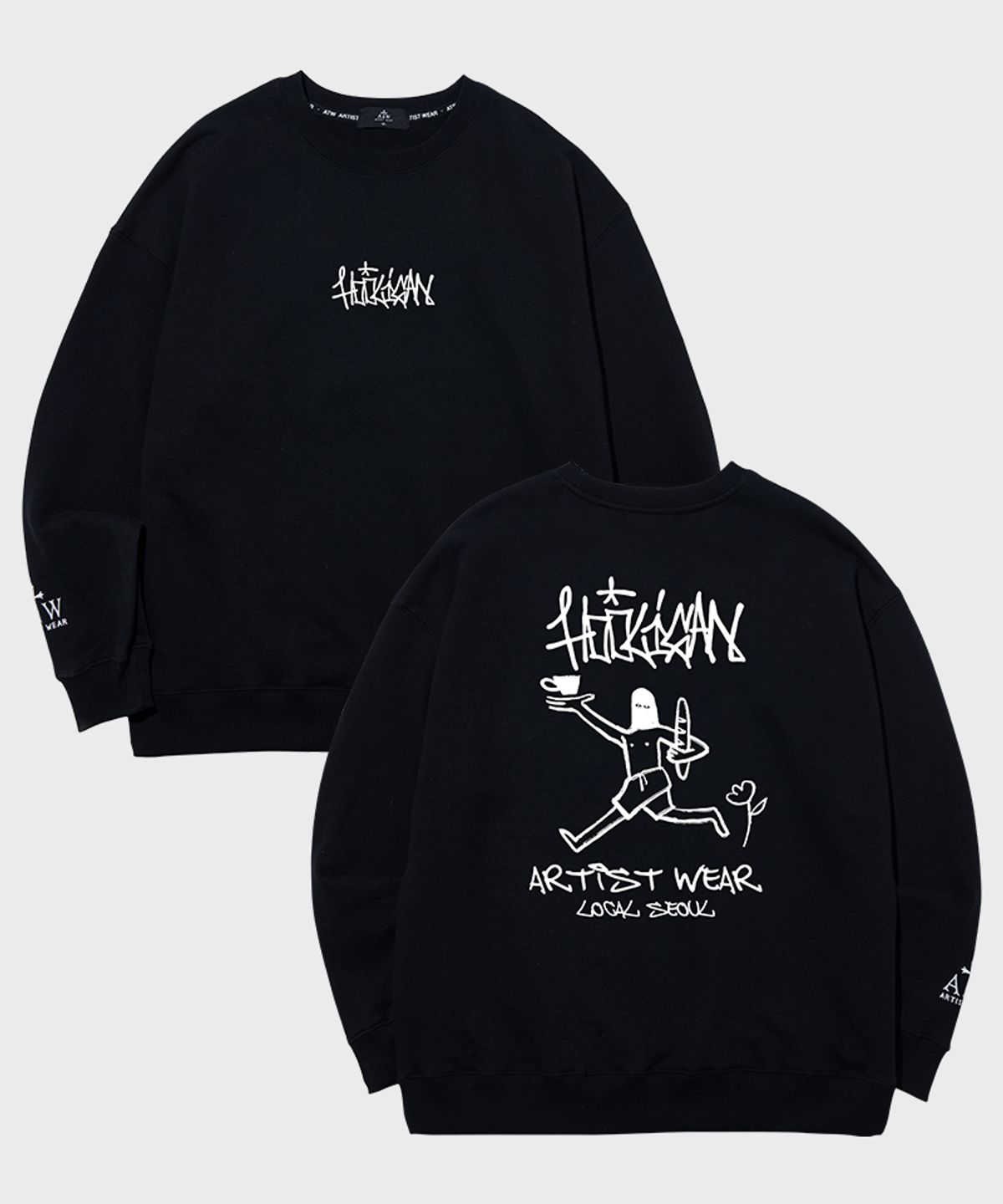 아티스트웨어(ARTISTWEAR) [ATW x HOOLIGAN] 로고아트웍 맨투맨