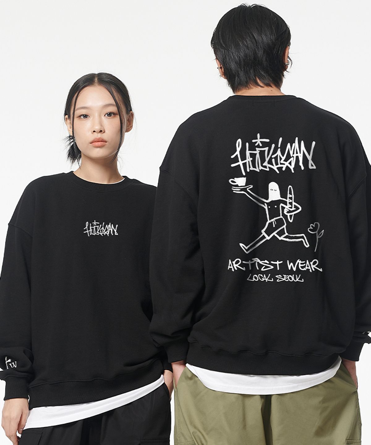 아티스트웨어(ARTISTWEAR) [ATW x HOOLIGAN] 로고아트웍 맨투맨