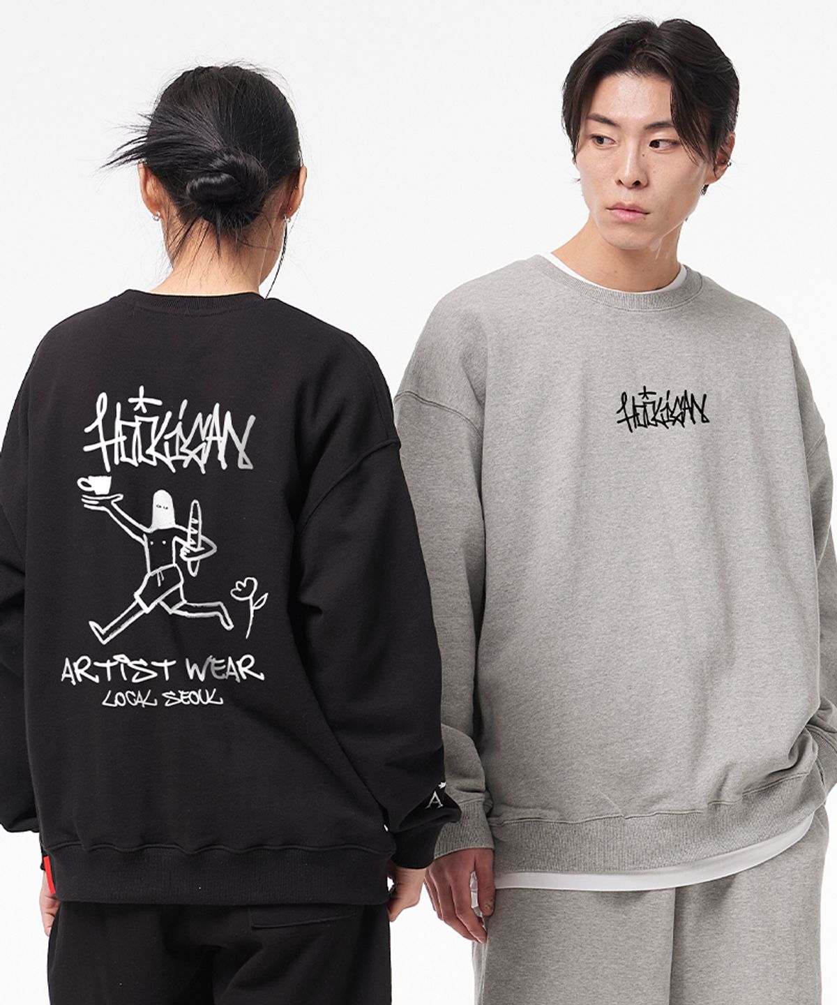 아티스트웨어(ARTISTWEAR) [ATW x HOOLIGAN] 로고아트웍 맨투맨