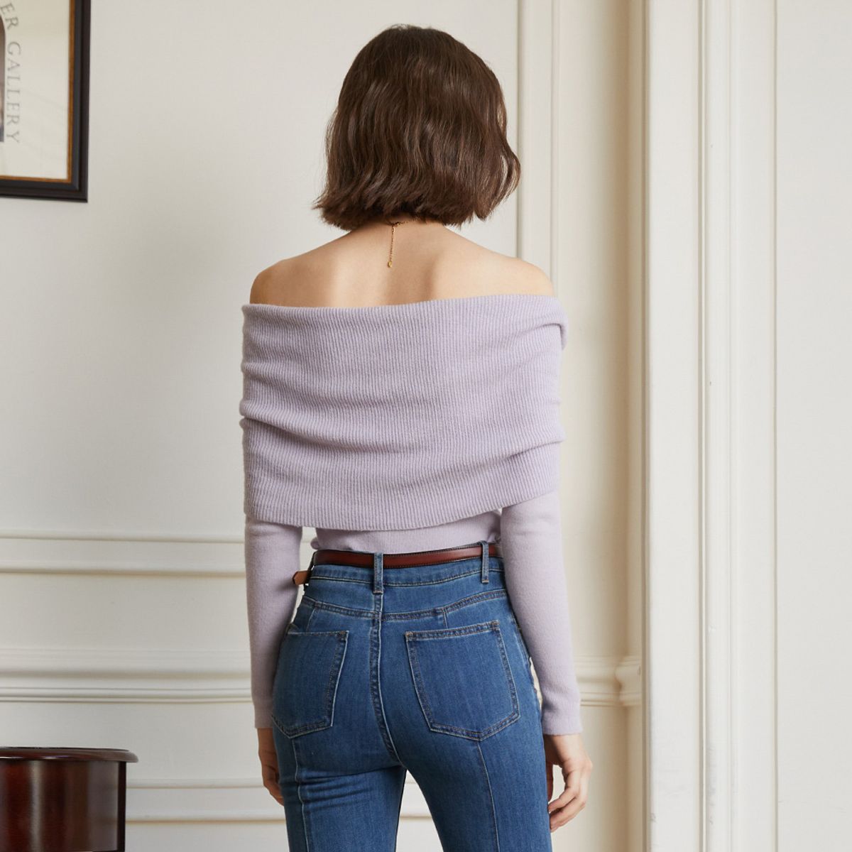 와이와이아이엠(YYIAM) YY_Off-shoulder knit top_LIGHT PURPLE