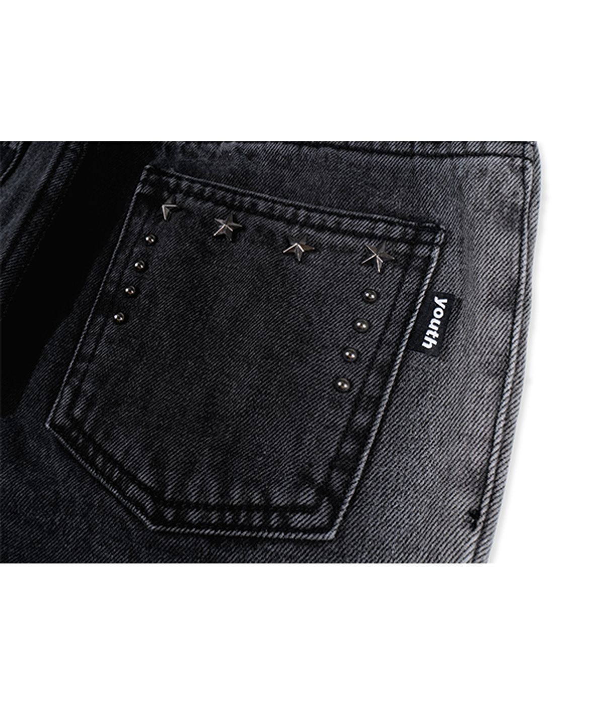 유쓰배쓰(YOUTHBATH) SIDE BLEACHED LINE DENIM PANTS_BLACK