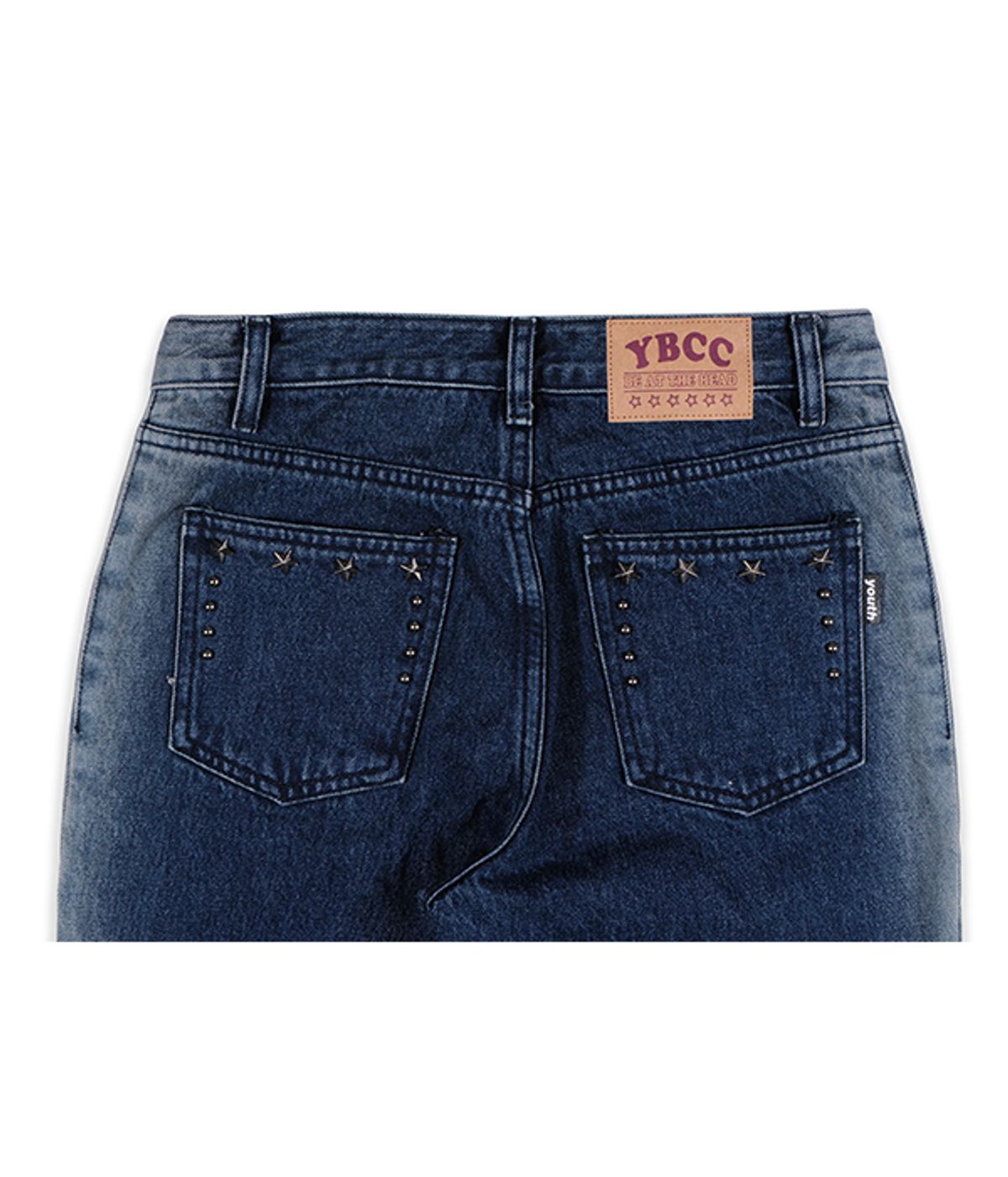 유쓰배쓰(YOUTHBATH) SIDE BLEACHED LINE DENIM PANTS_BLUE