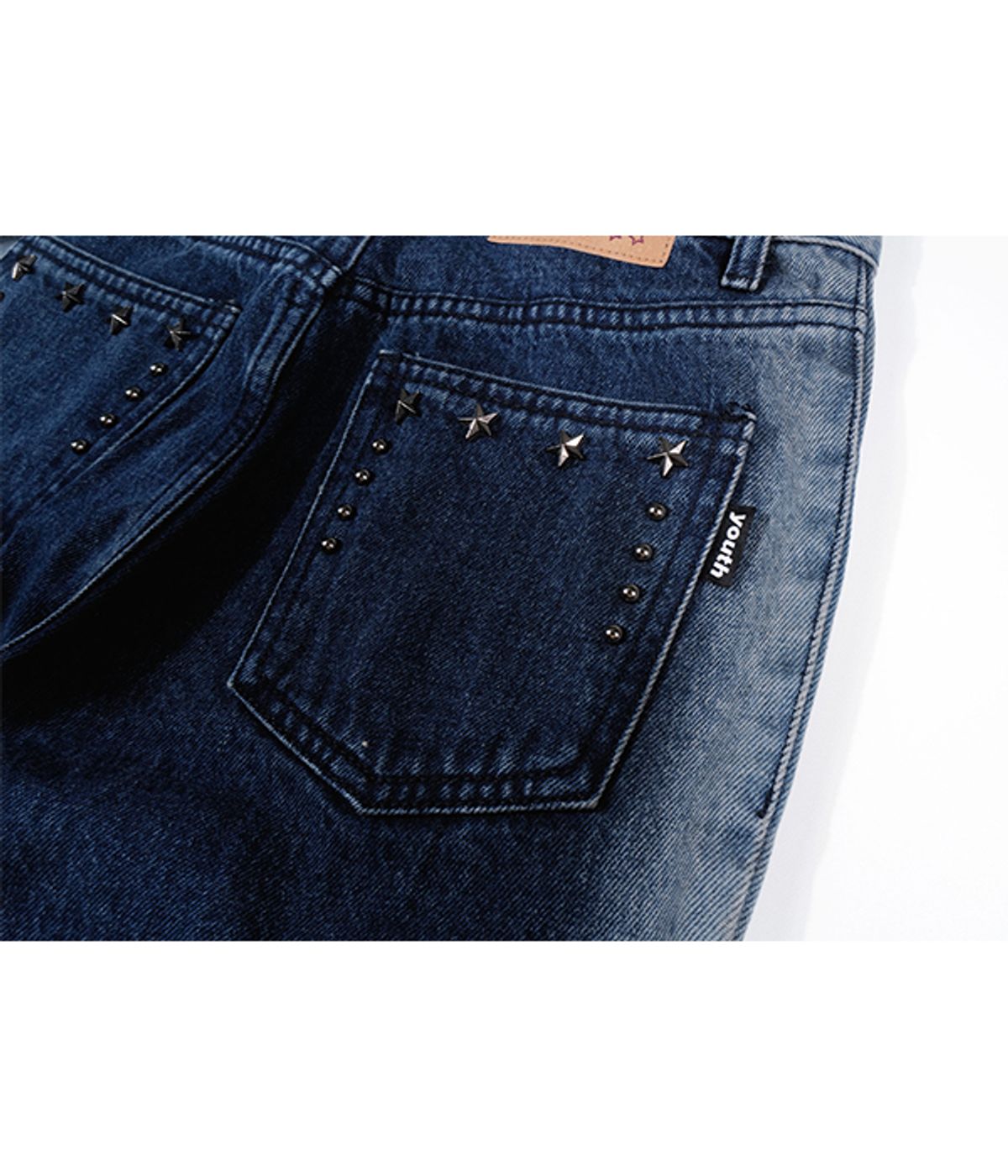 유쓰배쓰(YOUTHBATH) SIDE BLEACHED LINE DENIM PANTS_BLUE