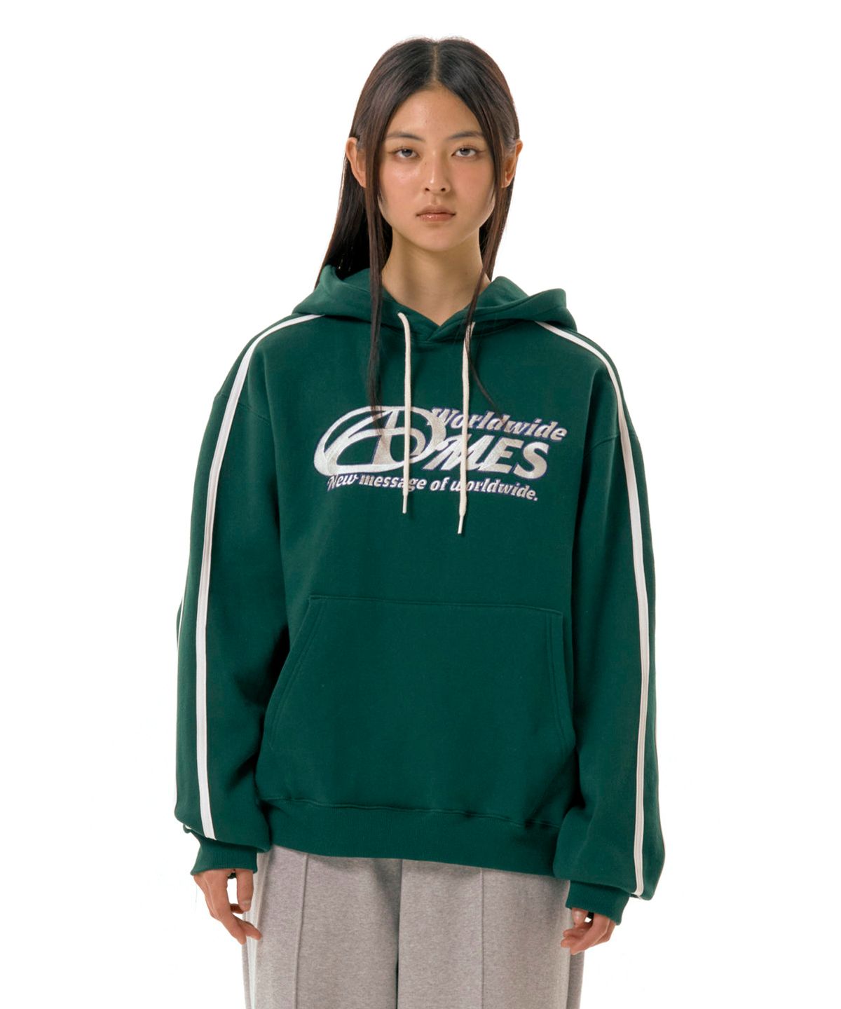 아메스 월드와이드(AMES-WORLDWIDE) SYMBOL LOGO EMBROIDERY HOODIE GREEN (AM2DFUM408A)