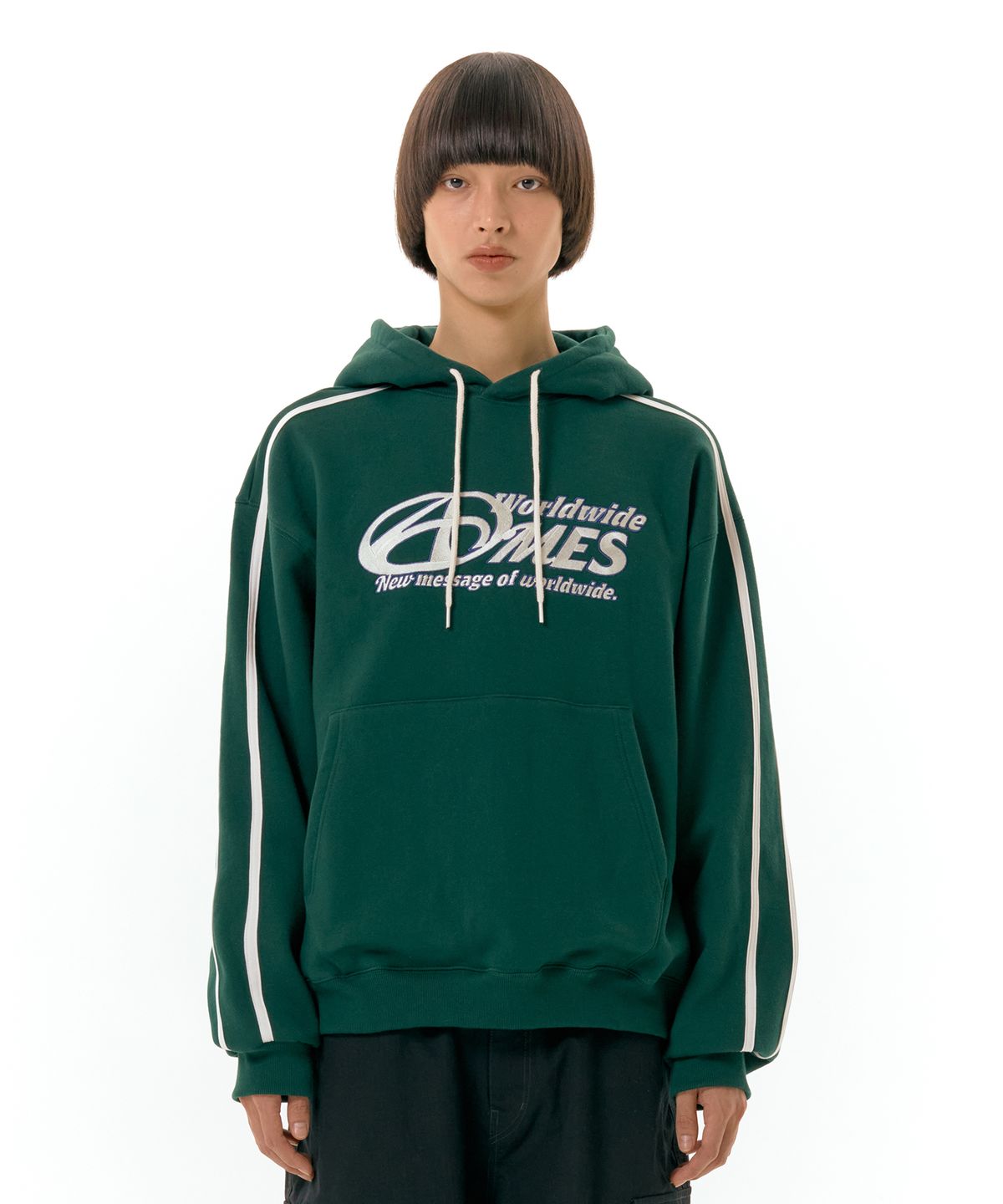 아메스 월드와이드(AMES-WORLDWIDE) SYMBOL LOGO EMBROIDERY HOODIE GREEN (AM2DFUM408A)