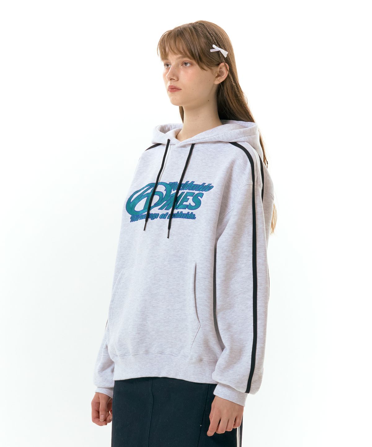 아메스 월드와이드(AMES-WORLDWIDE) SYMBOL LOGO EMBROIDERY HOODIE GREY (AM2DFUM408A)