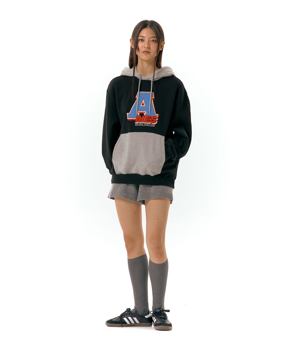 아메스 월드와이드(AMES-WORLDWIDE) A BOUCLE HOODIE BLACK (AM2DFUM407A)