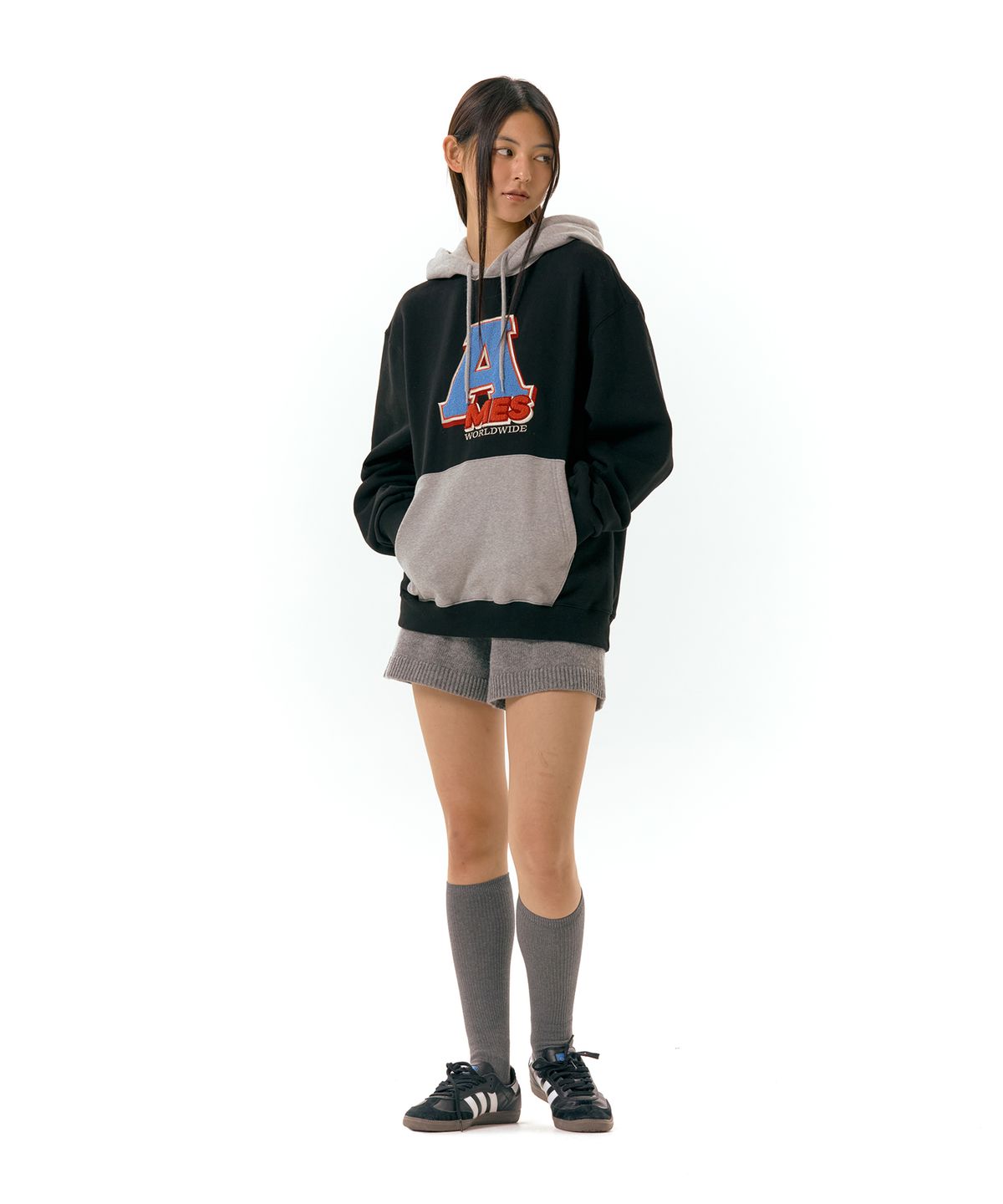 아메스 월드와이드(AMES-WORLDWIDE) A BOUCLE HOODIE BLACK (AM2DFUM407A)